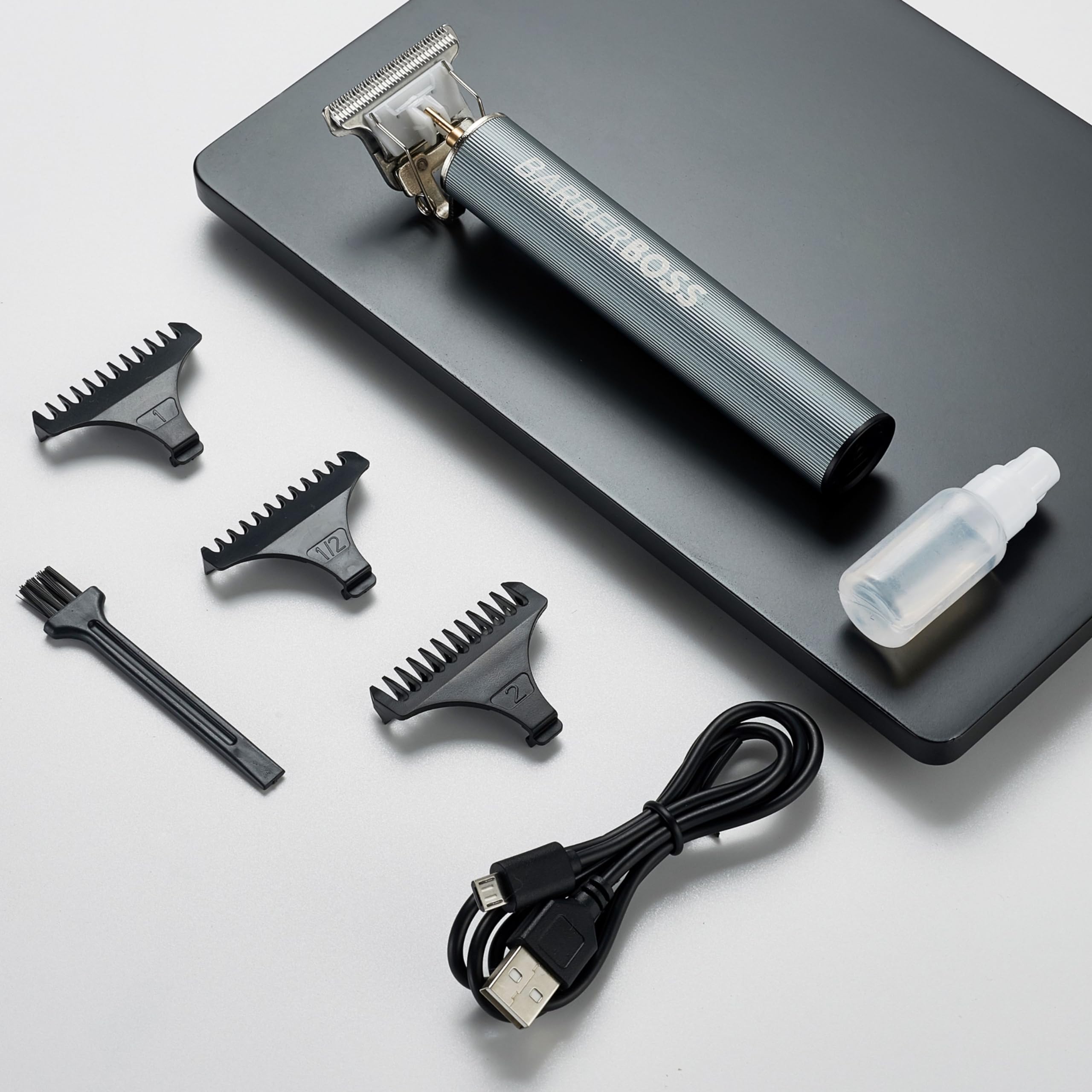 BARBERBOSS Professional Cordless T-Blade Beard Trimmer & Hair Clippers for Men