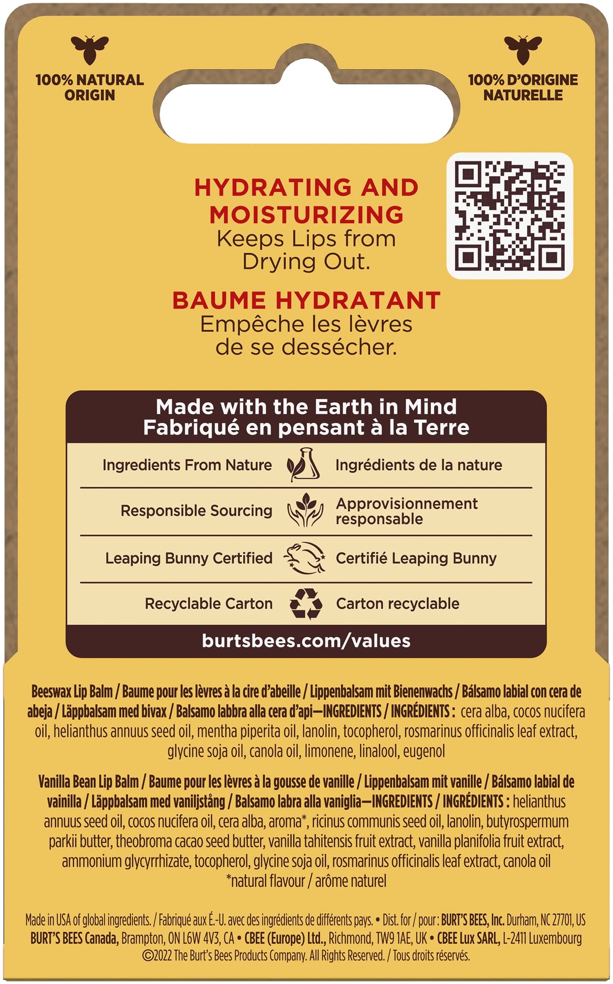 Burt's Bees Lip Balm Value Set: Beeswax & Vanilla Bean Duo for All Day Moisture 8