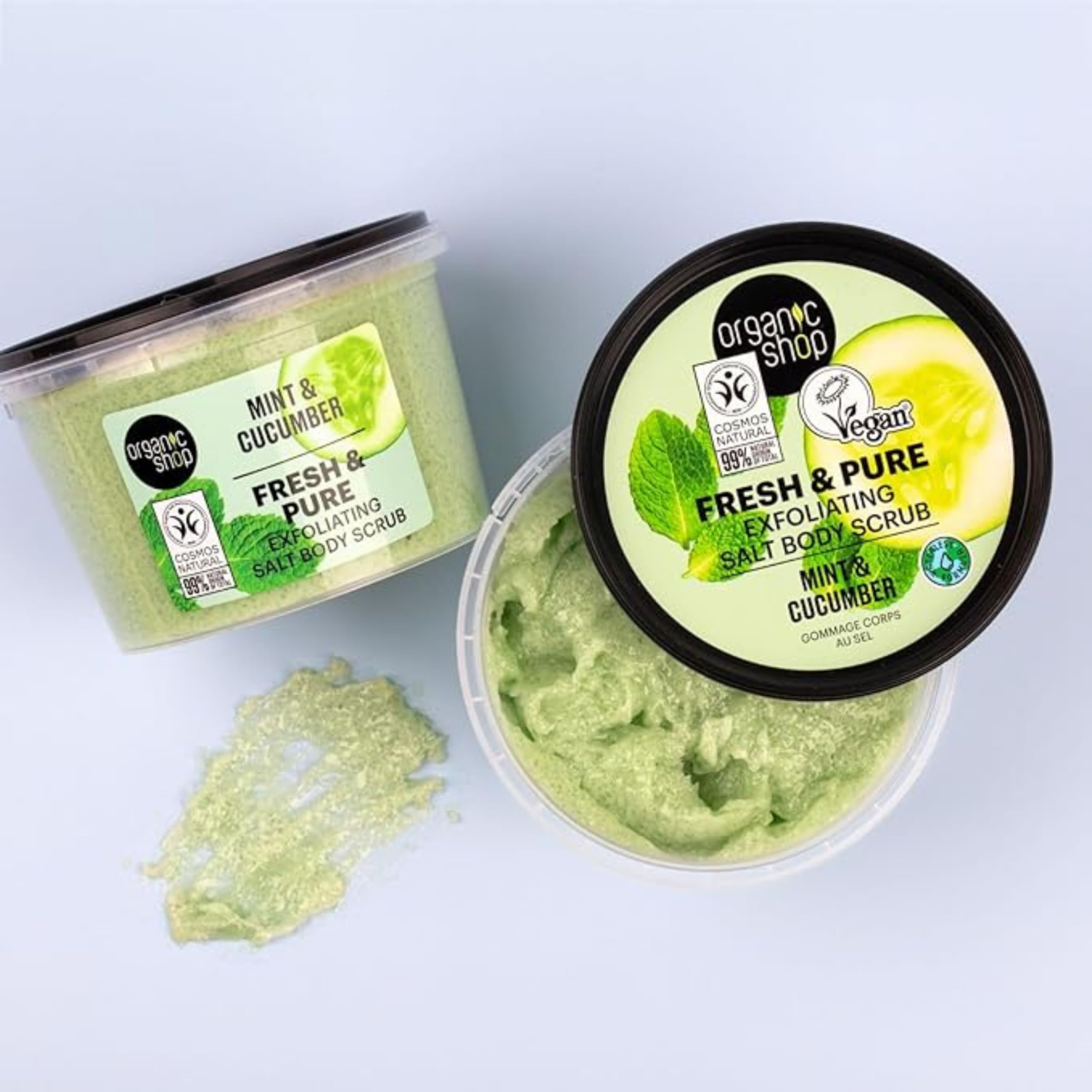 Organic Shop Fresh & Pure Exfoliating Body Scrub with Mint & Cucumber 250ml 5