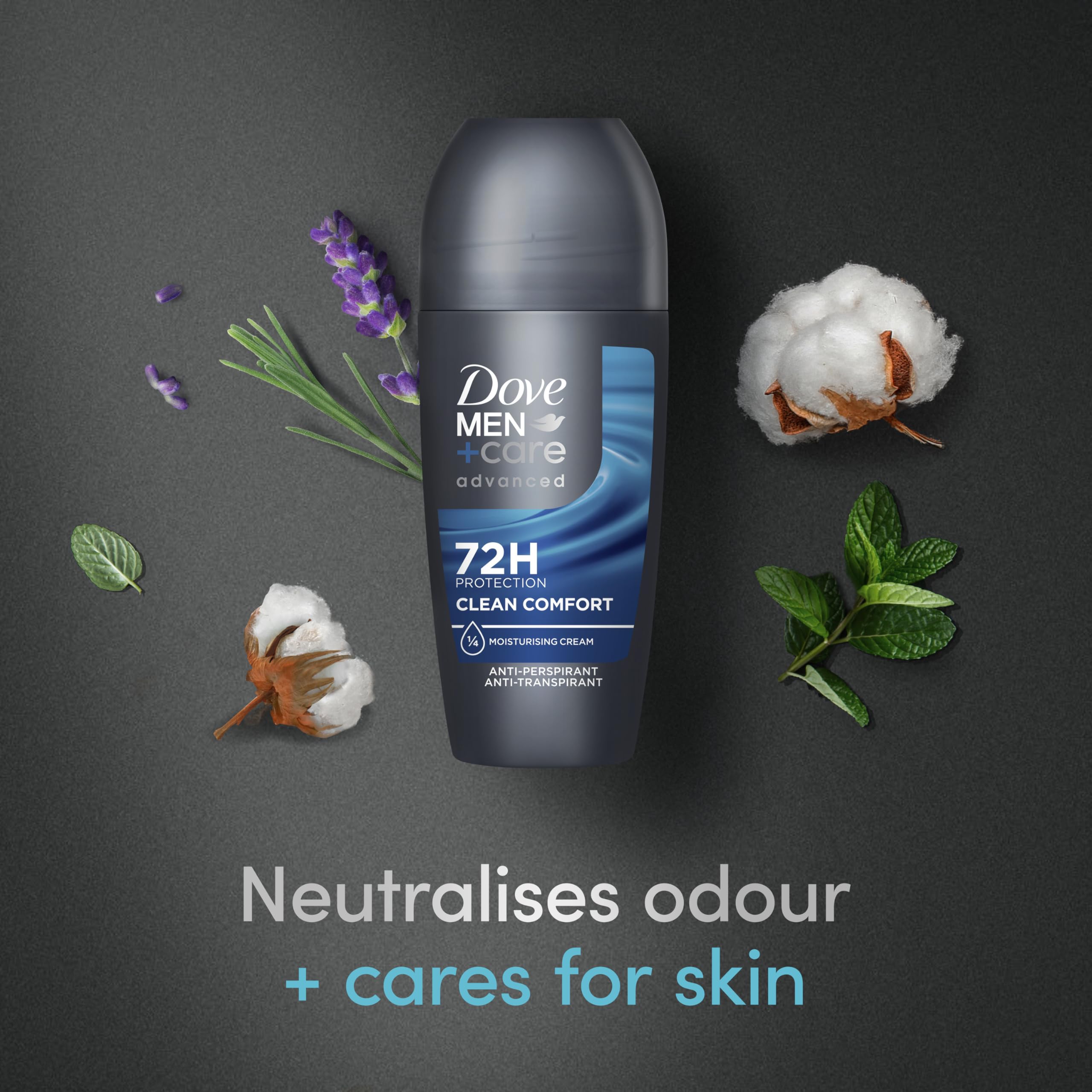 Dove Men+Care Advanced Clean Comfort Antiperspirant Roll On, 72H Protection, 50 ml 4