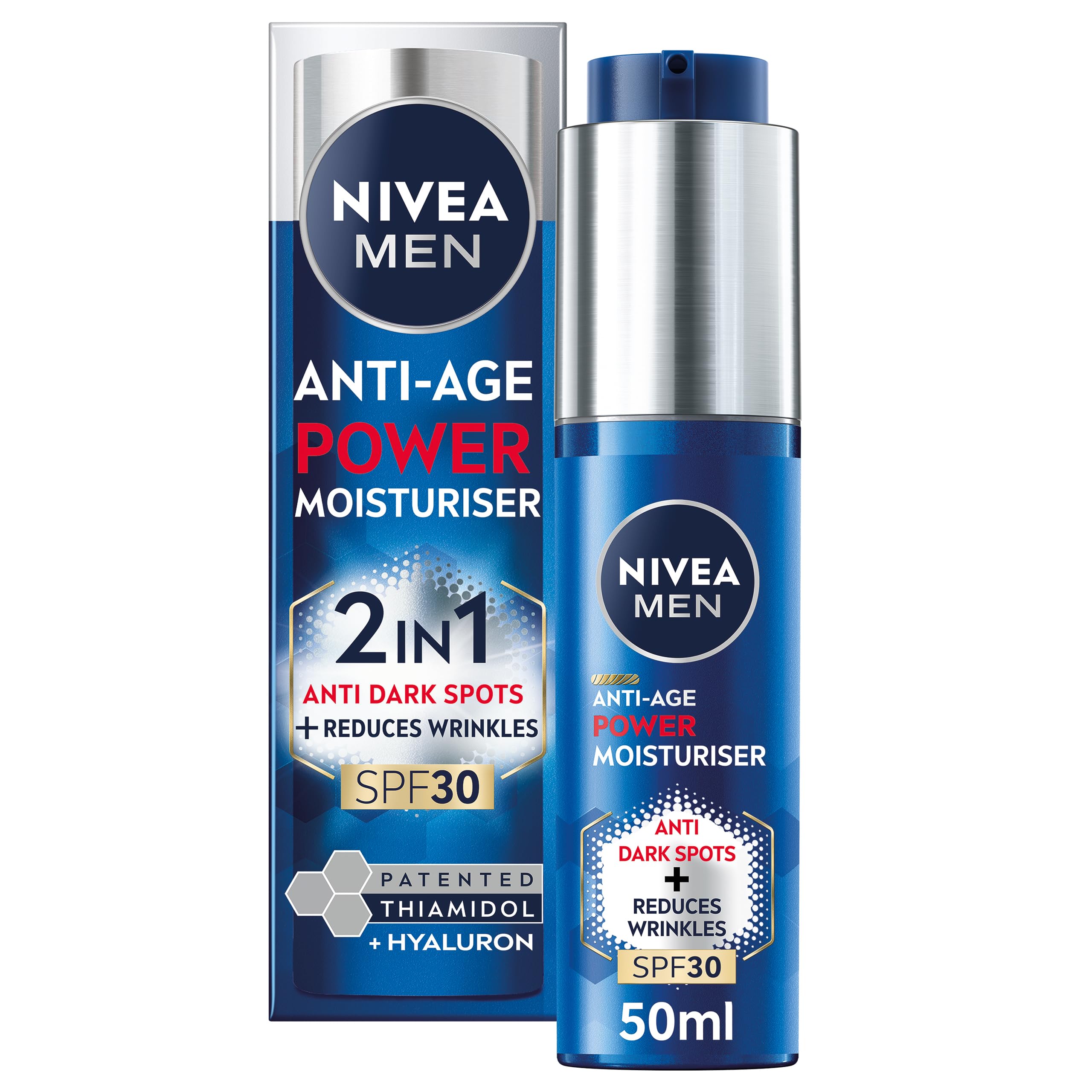 NIVEA MEN Anti-Age 2in1 Power Moisturiser SPF 30 with Thiamidol (50ml)