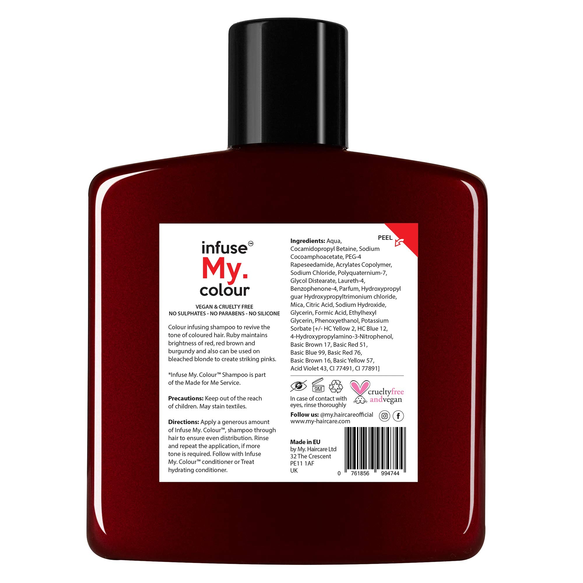 infuse My. colour Ruby Shampoo 250ml for Red, Pink & Brown Toned Hair