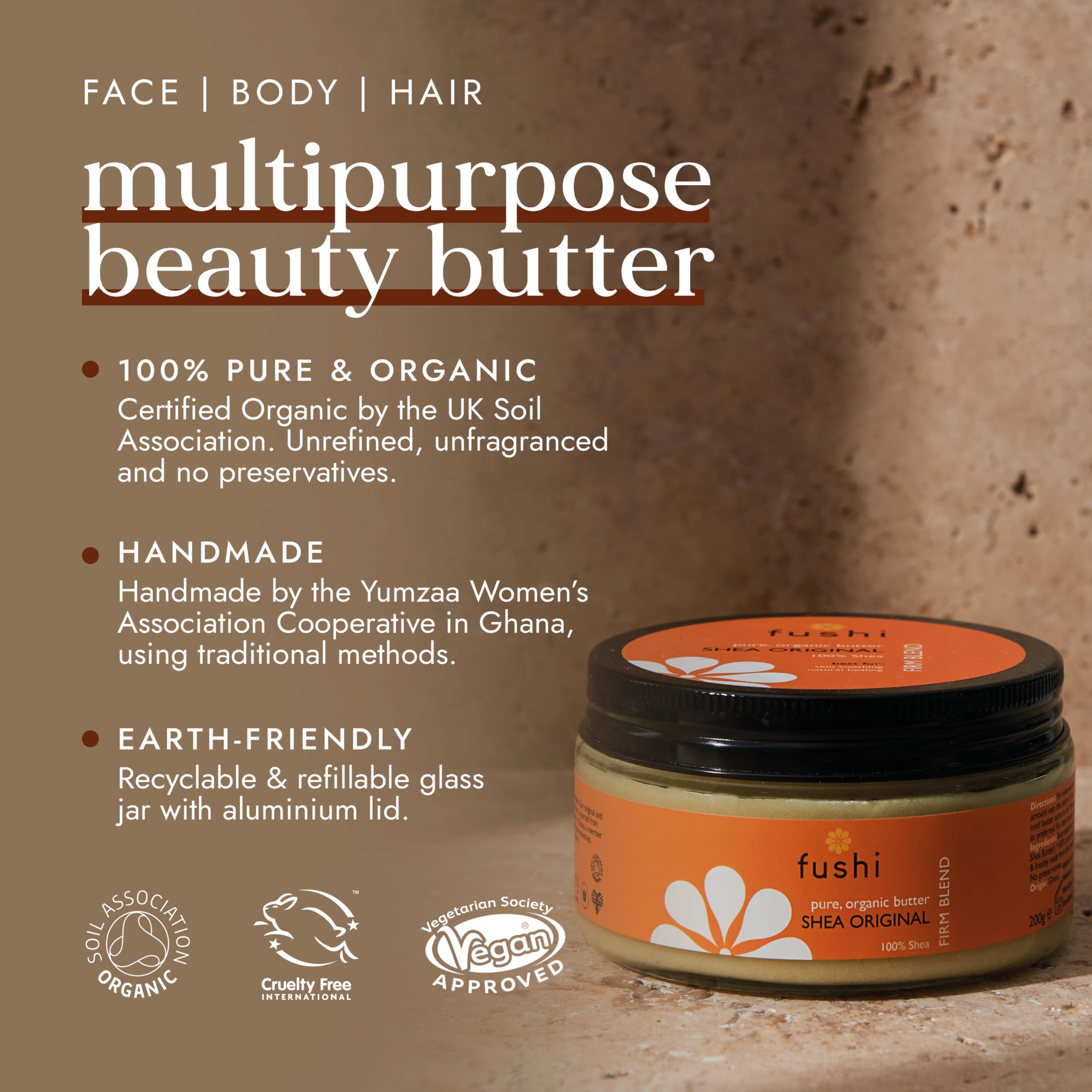 Fushi Organic Unrefined Shea Butter 200g | Handmade, Vegan & Rich in Vitamins A, E, F 3