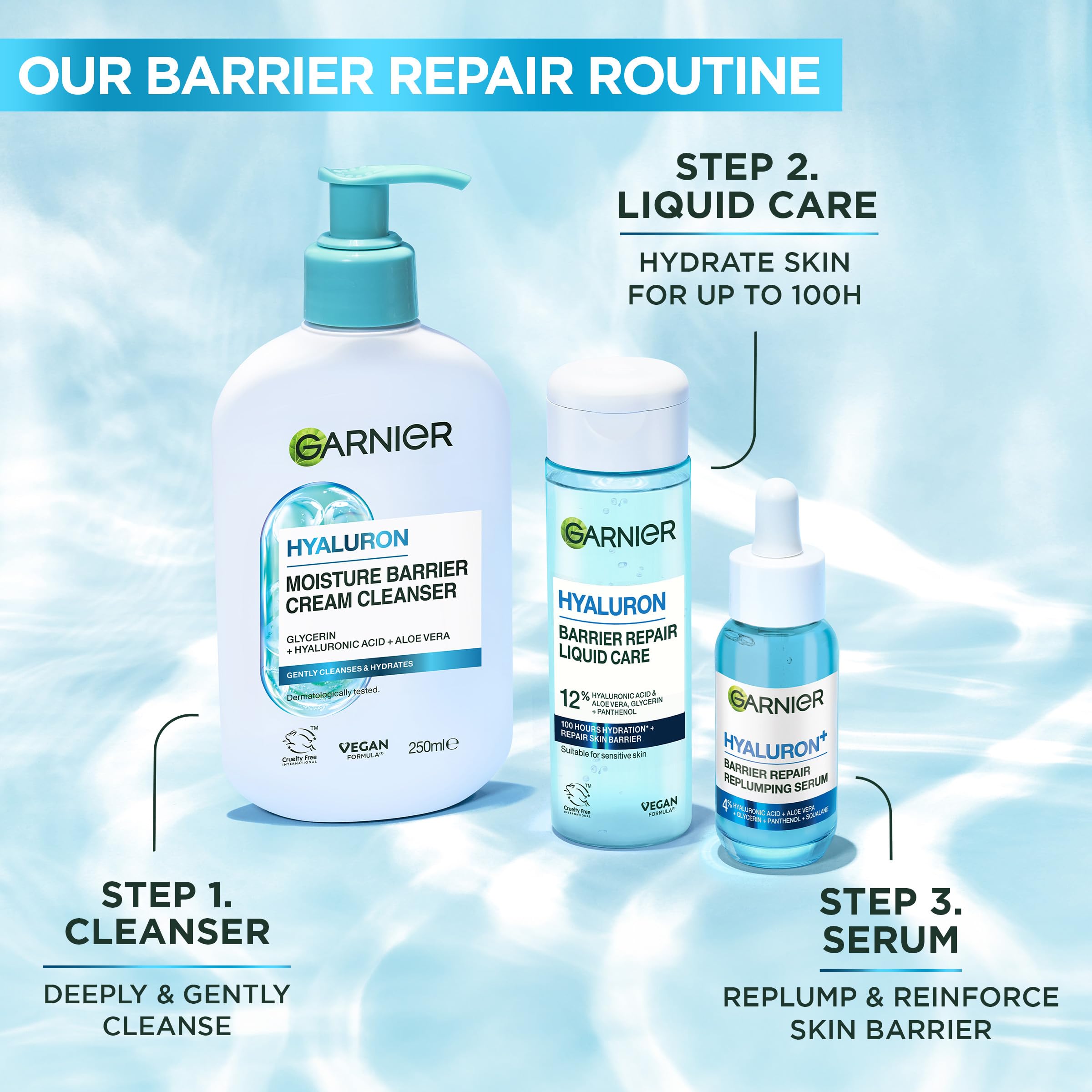 Garnier Hyaluronic Aloe Soothing Cream Cleanser for Normal to Dry Skin, Removes Makeup & Impurities 6