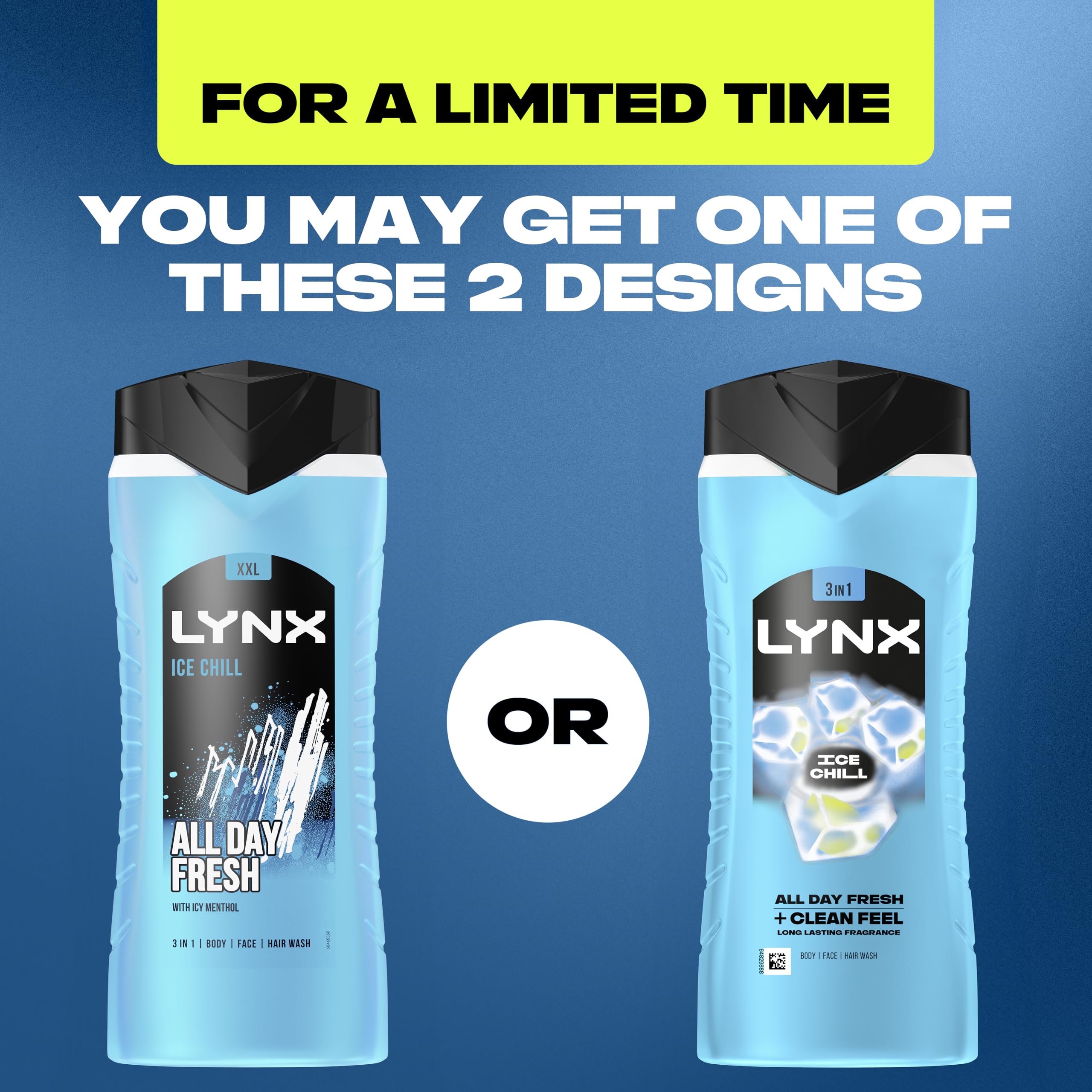 Lynx Men Ice Chill 3-in-1 Duschgel für Haare, Gesicht und Körper mit pflanzlichen Inhaltsstoffen 3