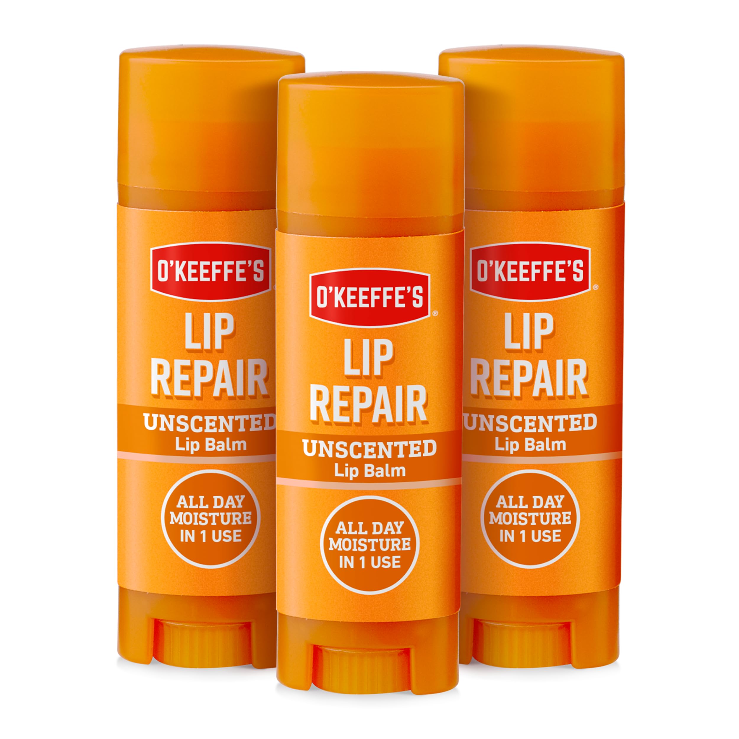 O'Keeffe's Lip Repair Unscented Lip Balm 4.2g (Pack of 3) for Extremely Dry Lips