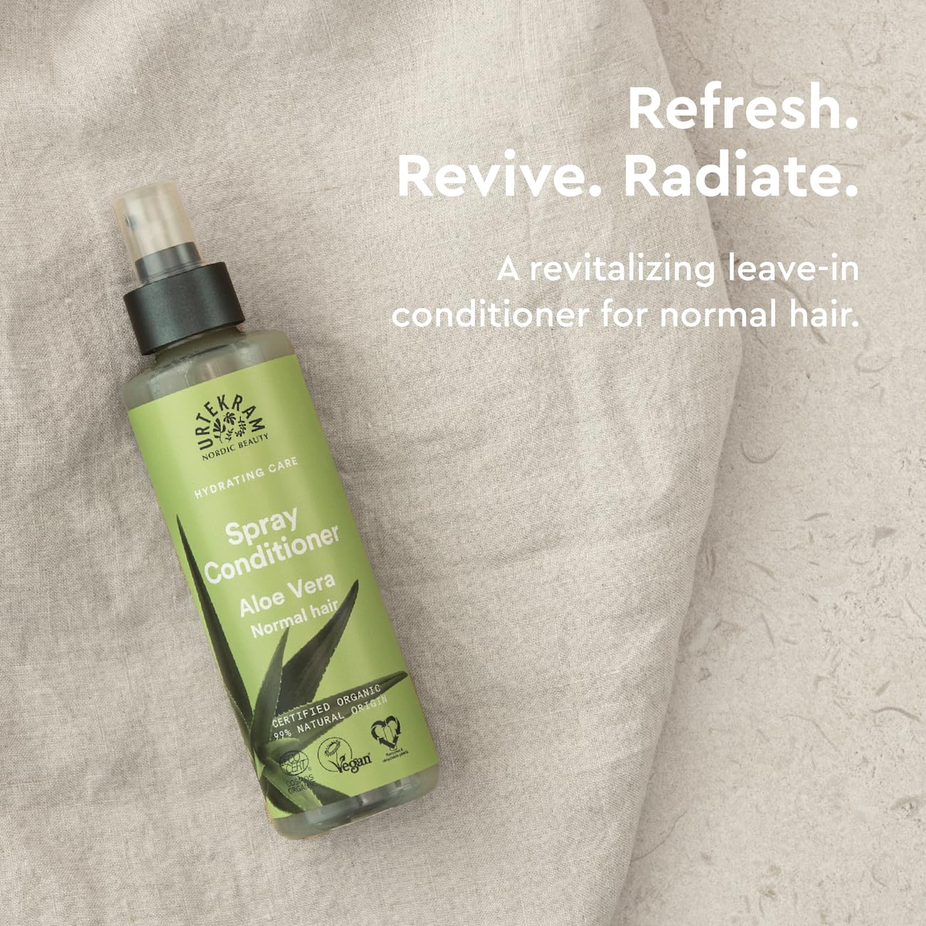 Urtekram Aloe Vera Leave In Spray Conditioner for All Hair Types, 250 ml