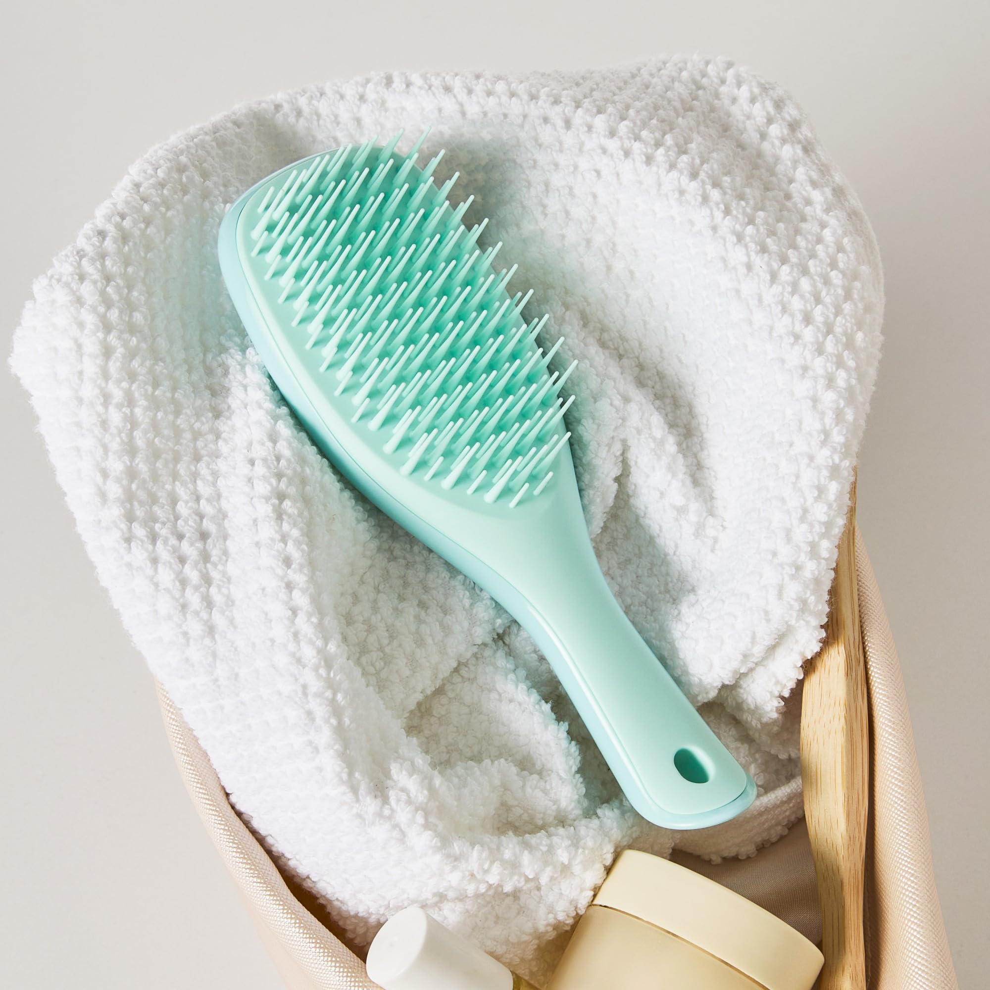 Tangle Teezer Mini Ultimate Detangler for Fine & Fragile Hair - Jade Lagoon Travel Brush 8