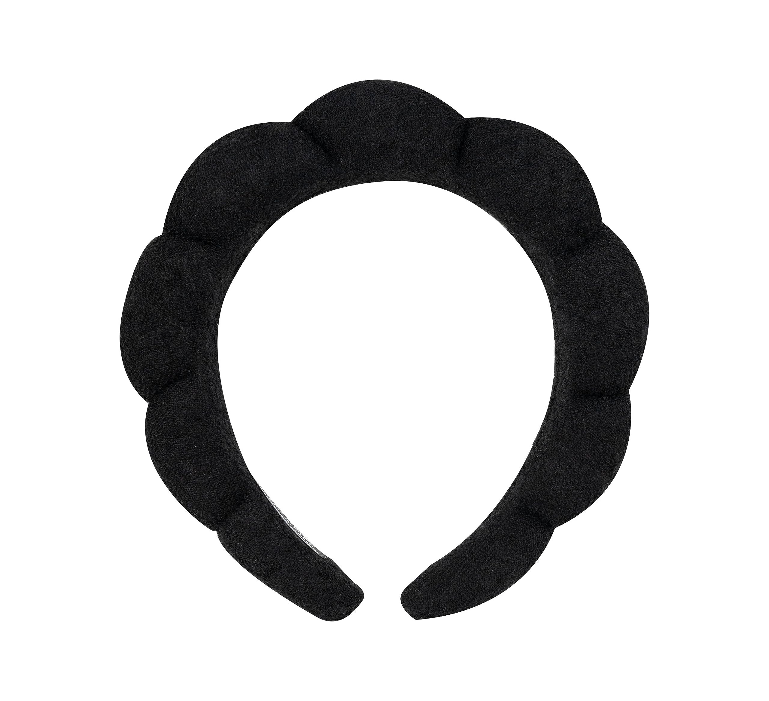 Brushworks Black Cloud Ultra-Soft Terry Cloth Beauty Headband for Skincare & Makeup 4