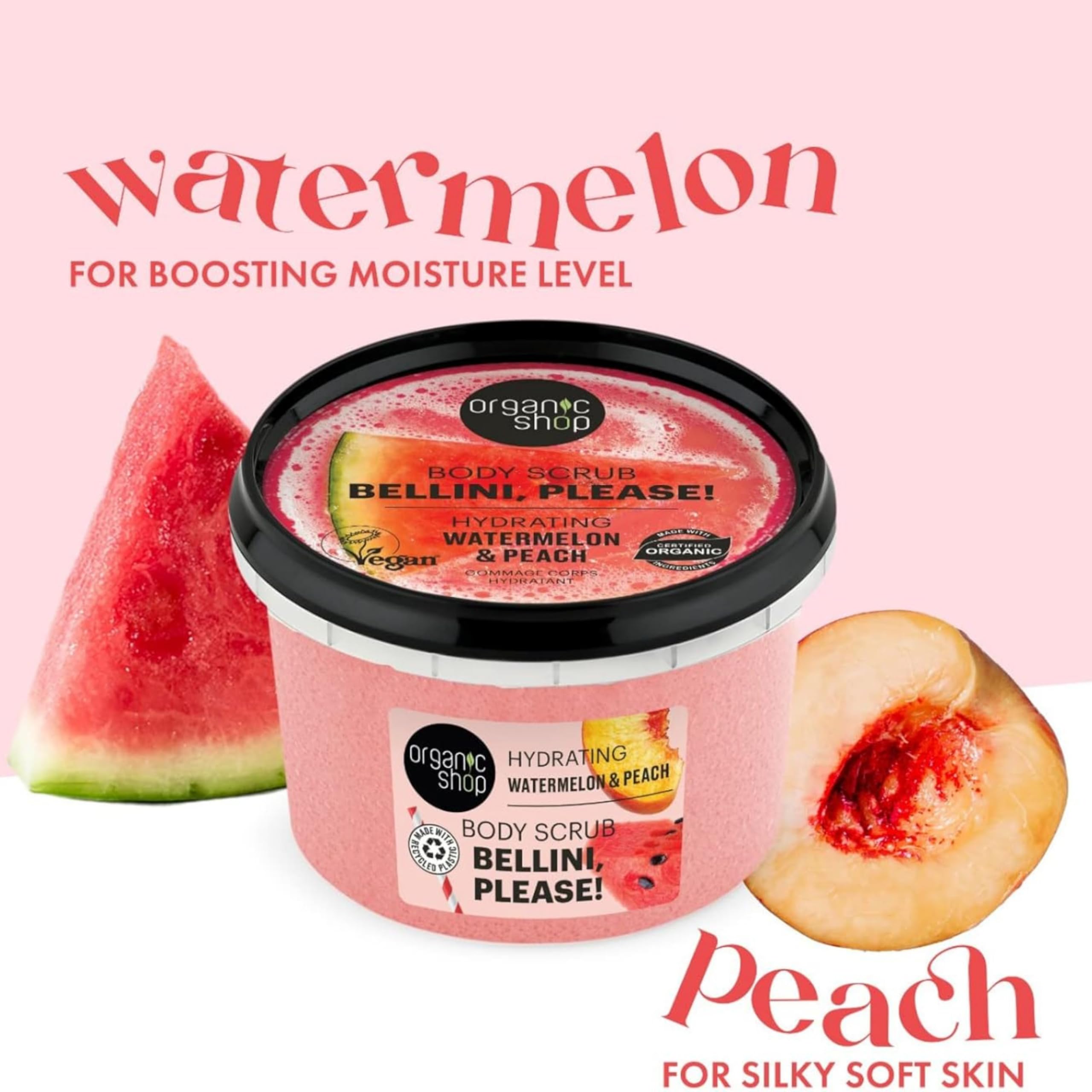 Organic Shop Hydrating Body Scrub with Watermelon & Peach Extracts 250ml 5