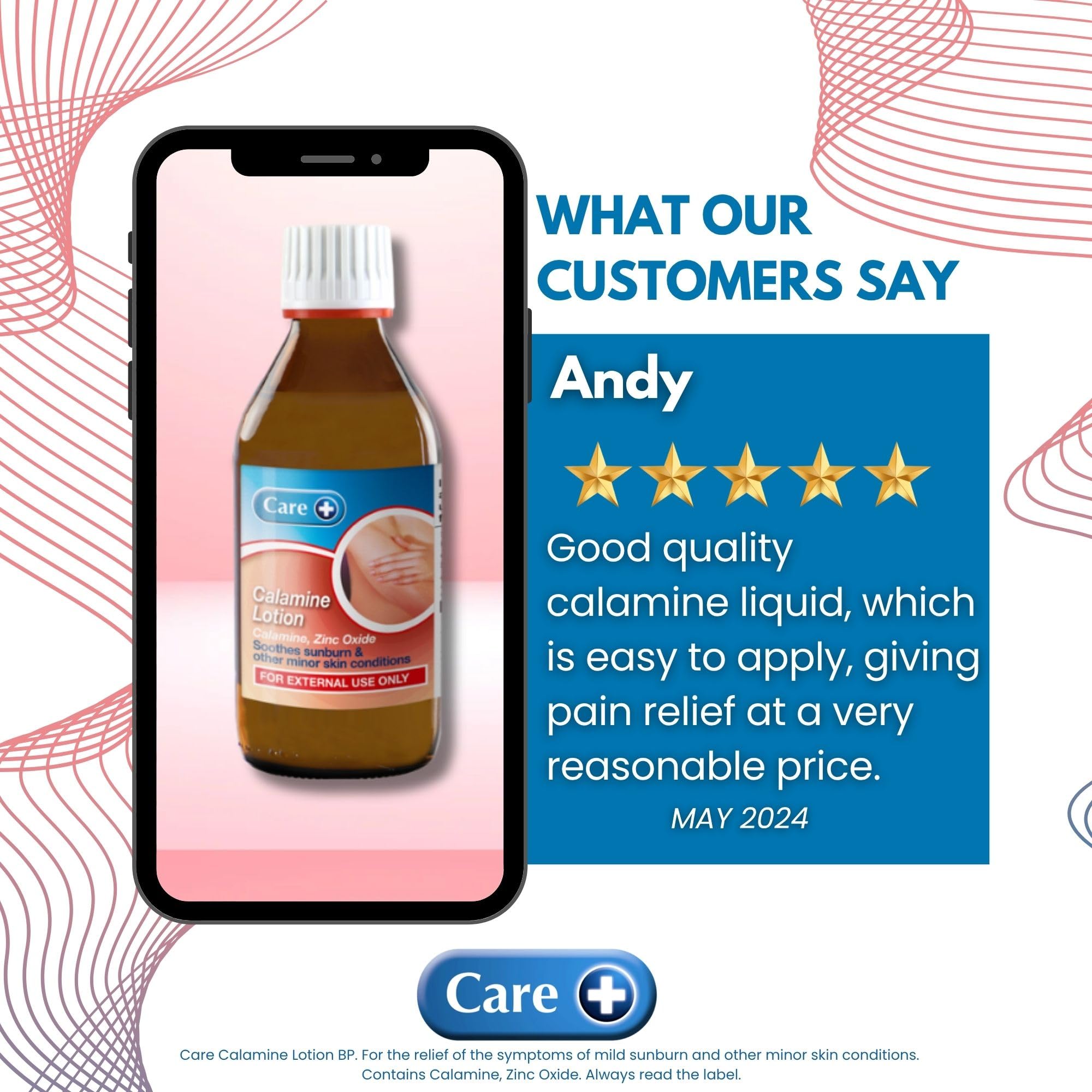 Care Calamine Lotion for Sunburn and Minor Skin Conditions Relief (200ml) 4