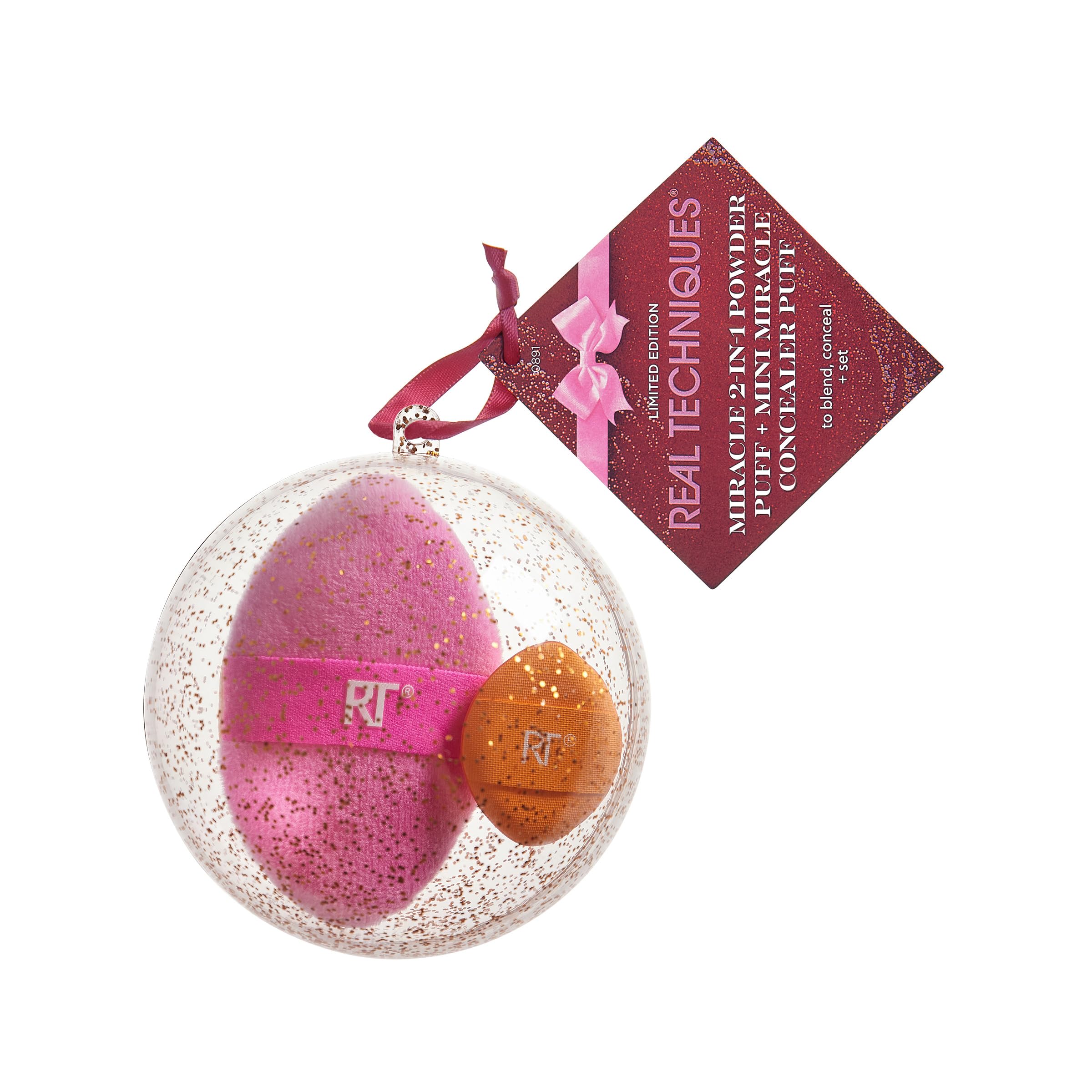 Real Techniques Miracle 2-in-1 Powder Puff & Mini Concealer Puff Set for Precise Coverage