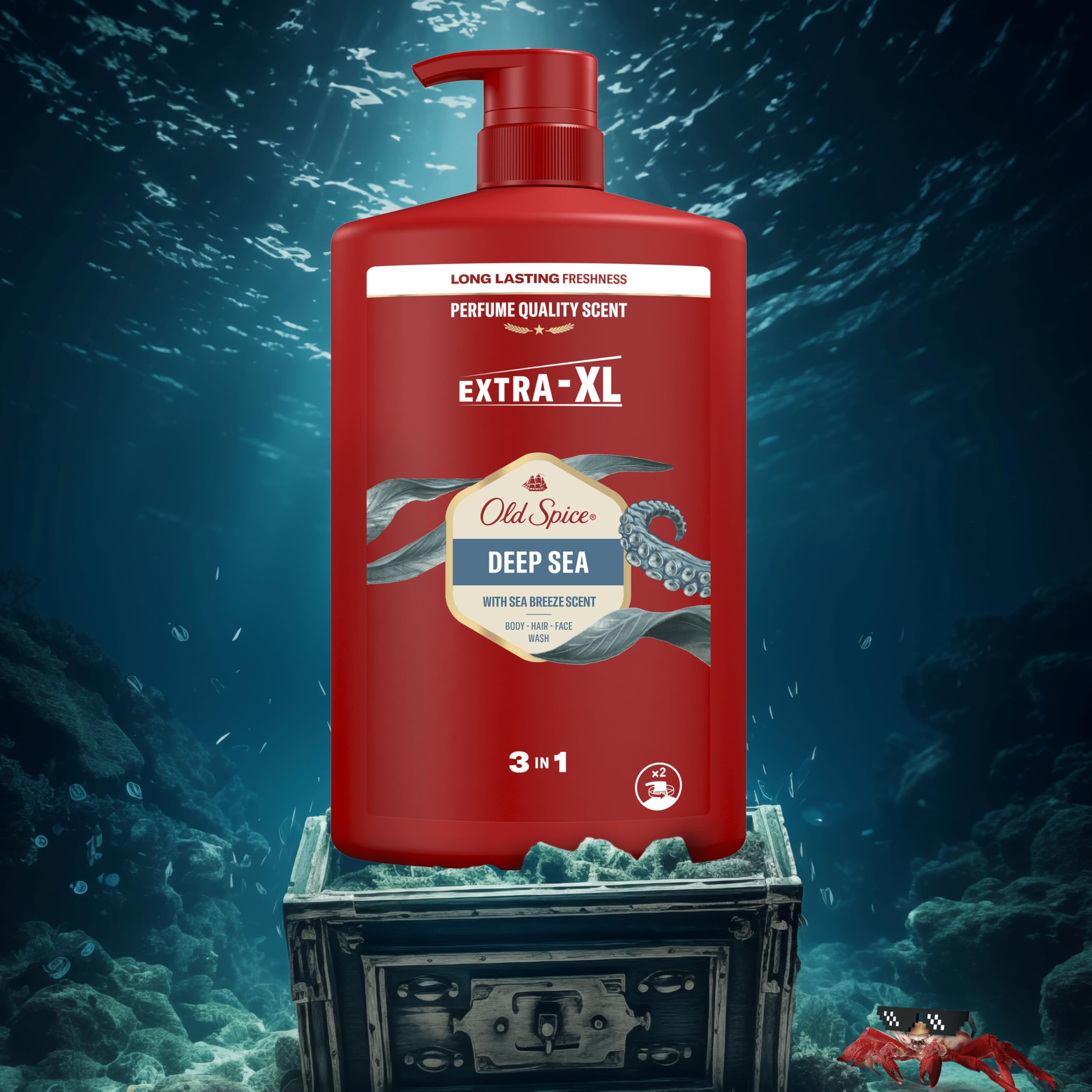 Old Spice Deep Sea Men's 3-in-1 Duschgel &amp; Shampoo (1000ml) 8