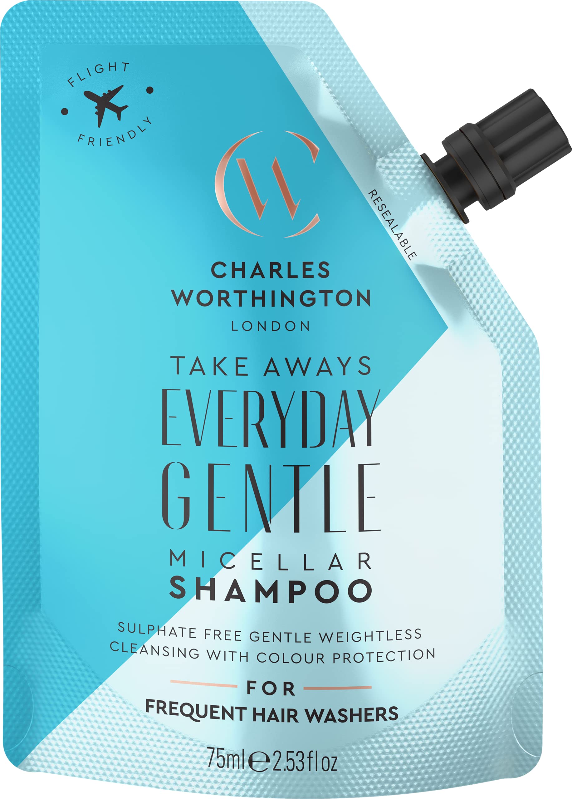 Charles Worthington Everyday Gentle Micellar Shampoo, Travel Size, Sulphate Free