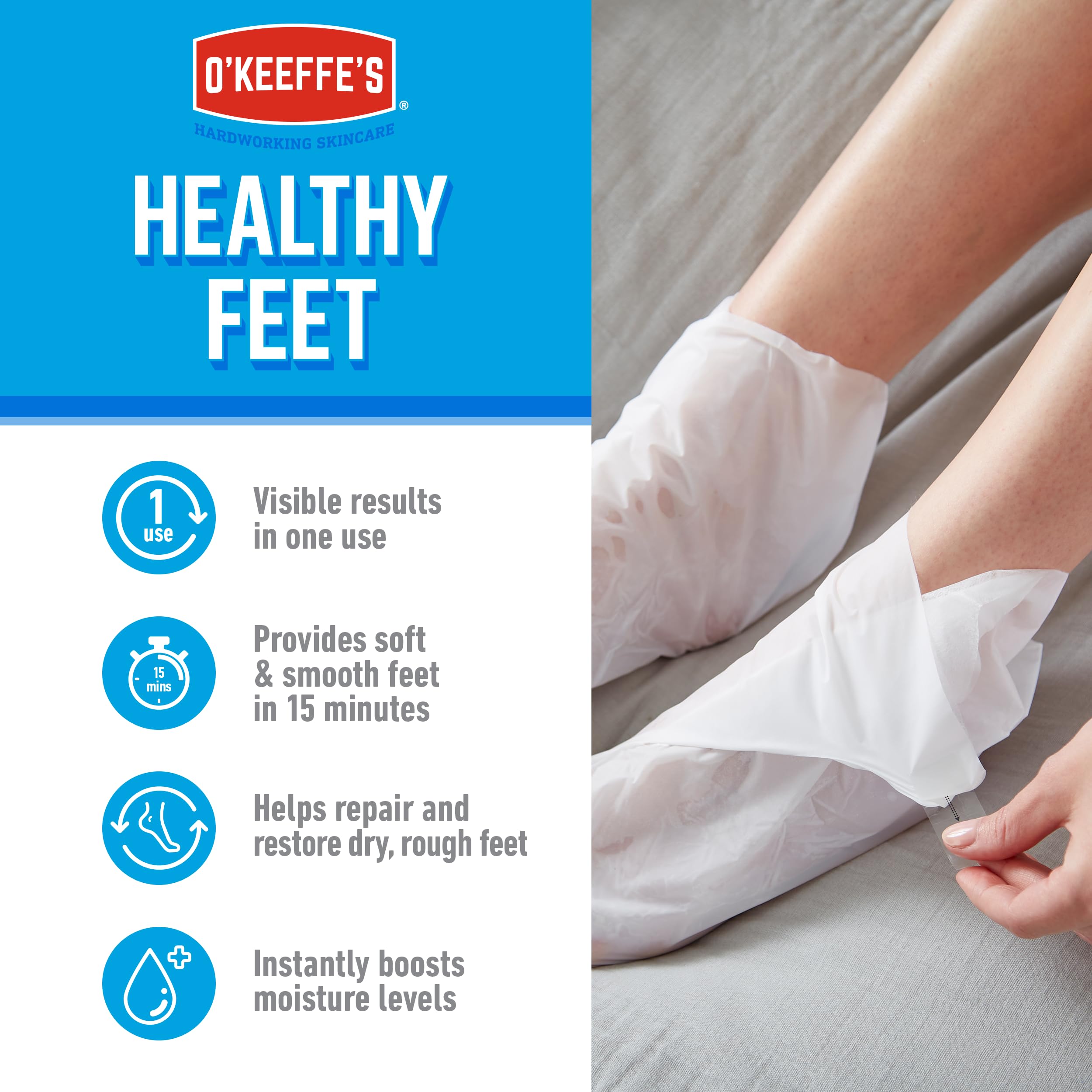 O’Keeffe’s Healthy Feet Intensive Moisturising Foot Mask for Dry, Rough Feet 7