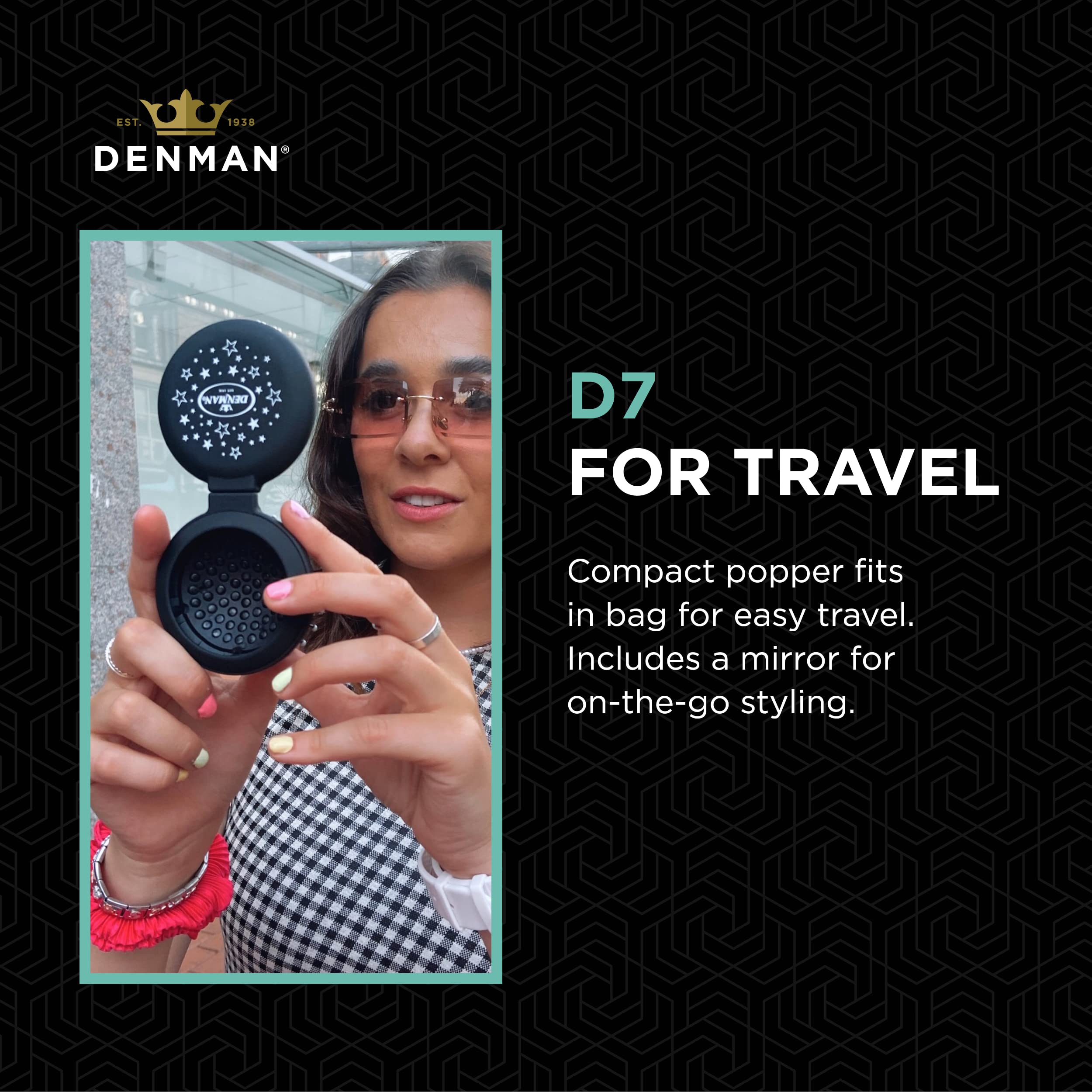 Denman D7 Compact Popper Hairbrush with Mirror - Travel Sized Styling Tool 4