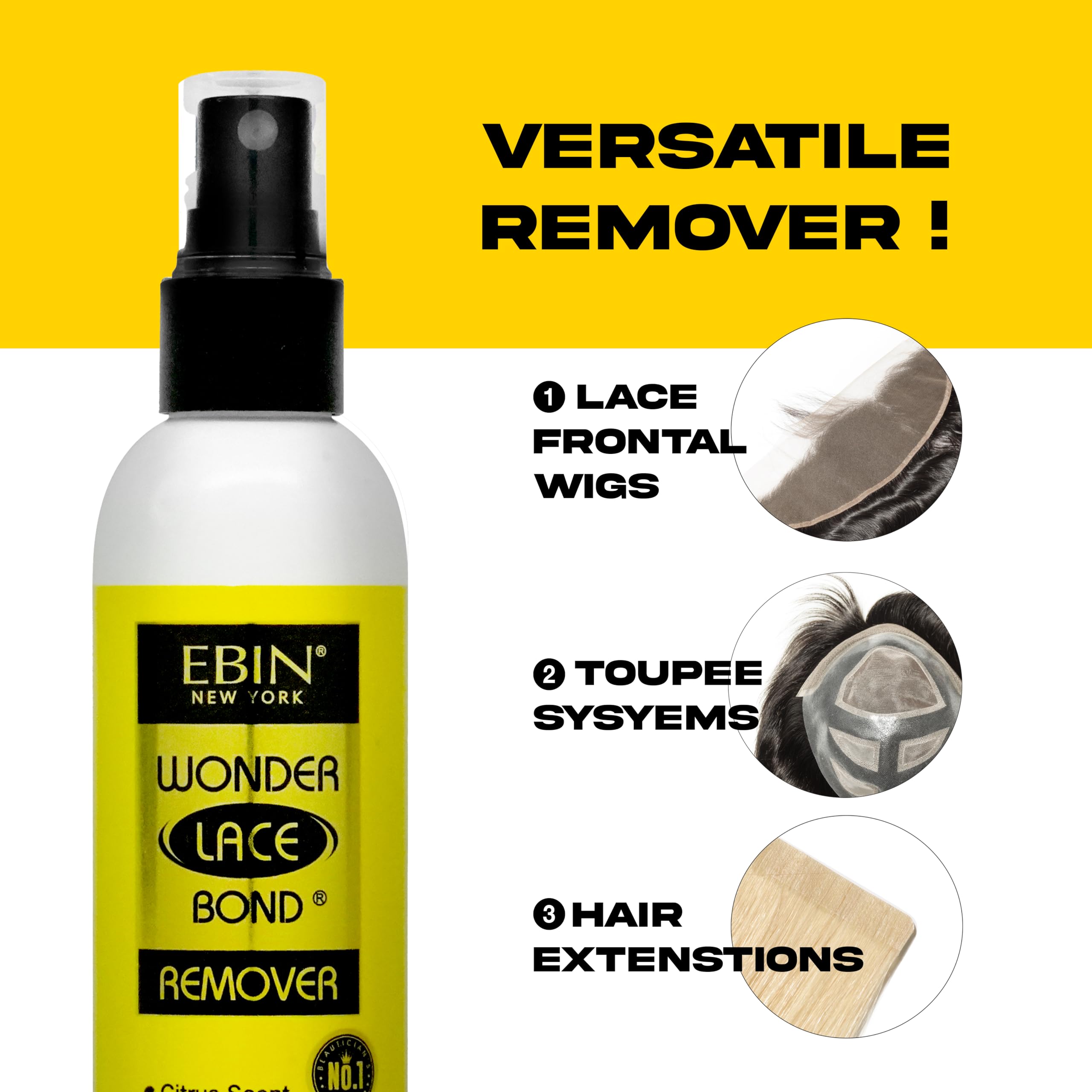 EBIN NEW YORK Wonder Lace Wig Adhesive Remover Spray - Fast-Acting, Gentle, 120ml