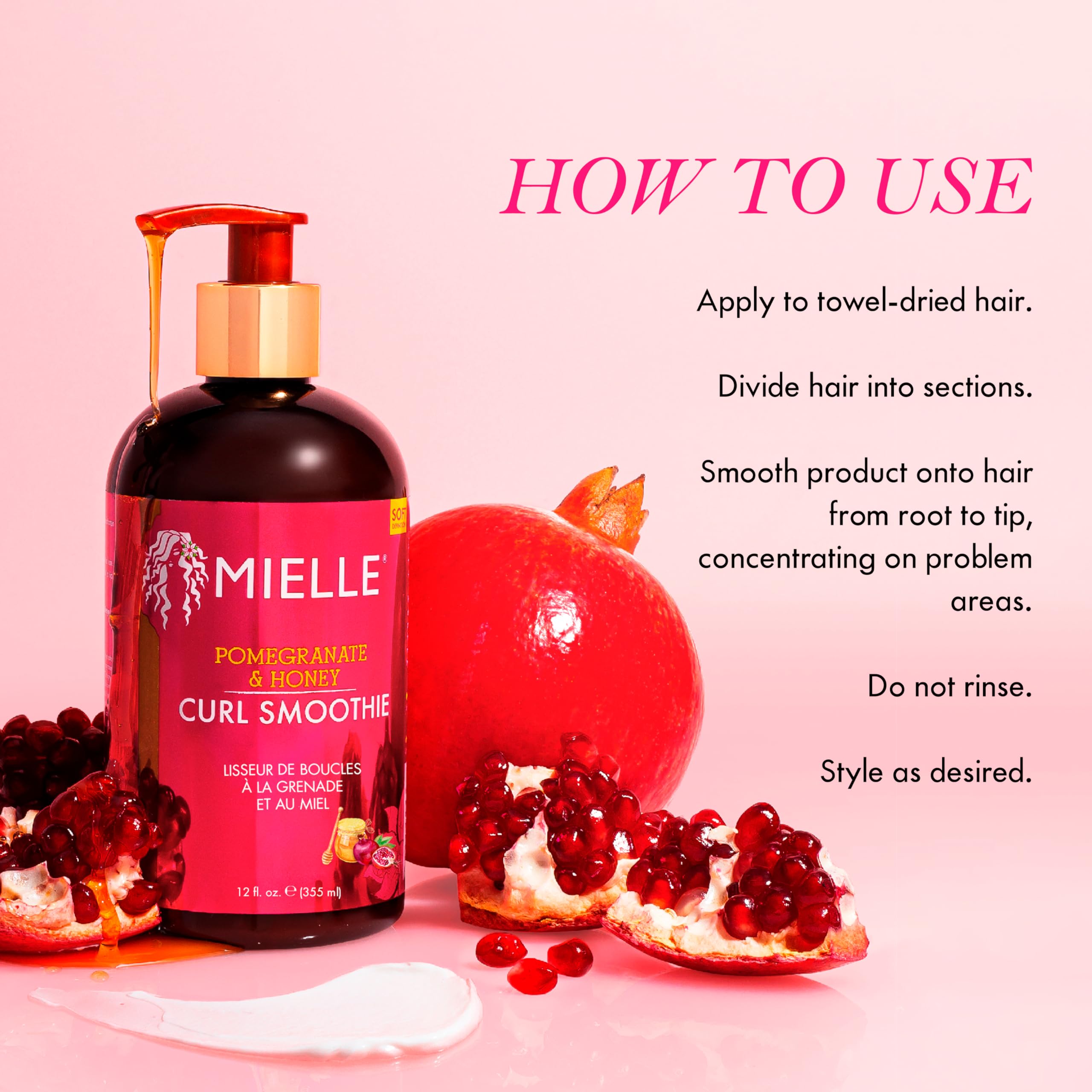 Mielle Pomegranate & Honey Curl Enhancing Smoothie for Type 4 Curly & Coily Hair, 355 ml 4