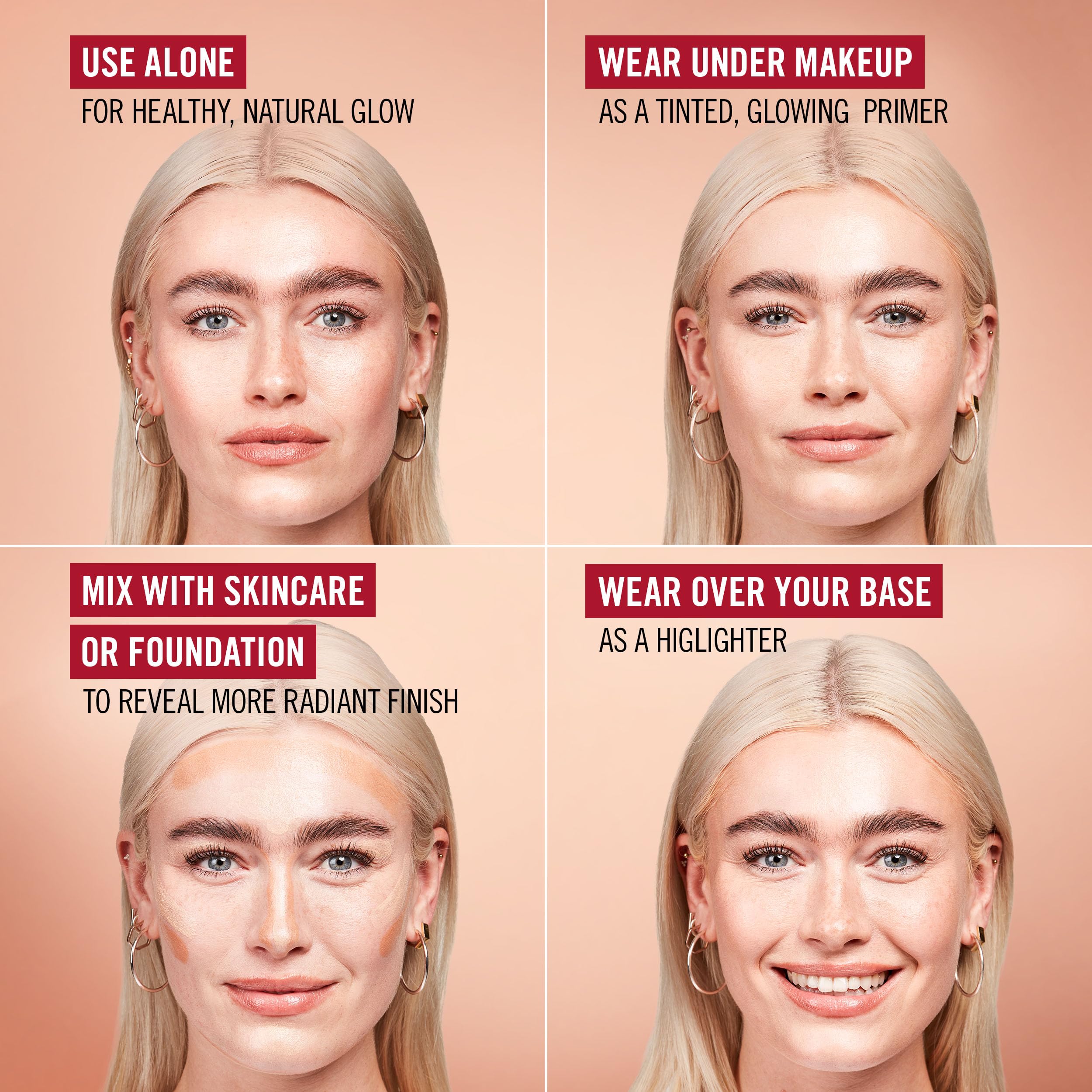 Rimmel Multi Tasker Better Than Filters, 004 Hell Mittel, 3-in-1-Gesichtsprimer, Glow Booster und Highlighter, Makelloses Finish, Angereichert mit Vitamin C und E, Maxi Soft Applikator, Vegan, 30 ml 4