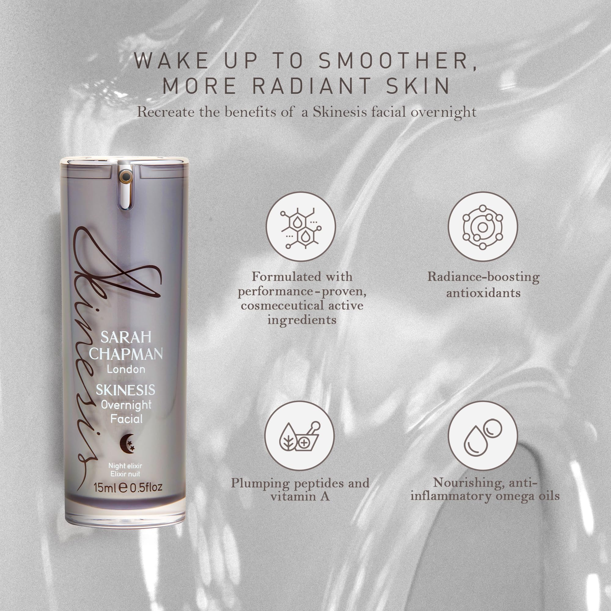 Sarah Chapman Skinesis Overnight Facial Face Oil 15ml with Vitamins A & C 7