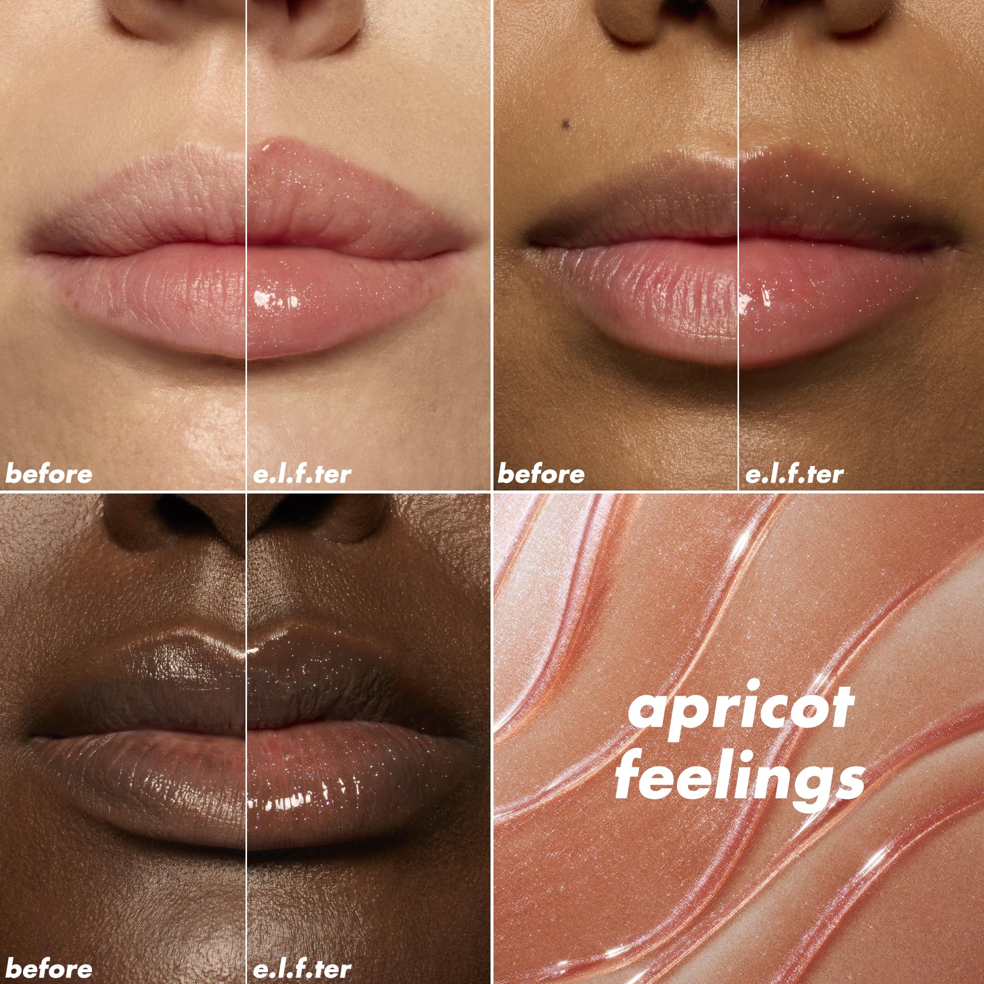 elf Glow Reviver Plumping Lip Oil, getönter Lippenaufpolsterer für ein hochglänzendes, volles Finish, angereichert mit Jojobaöl, vegan und tierversuchsfrei, Apricot Feelings 3