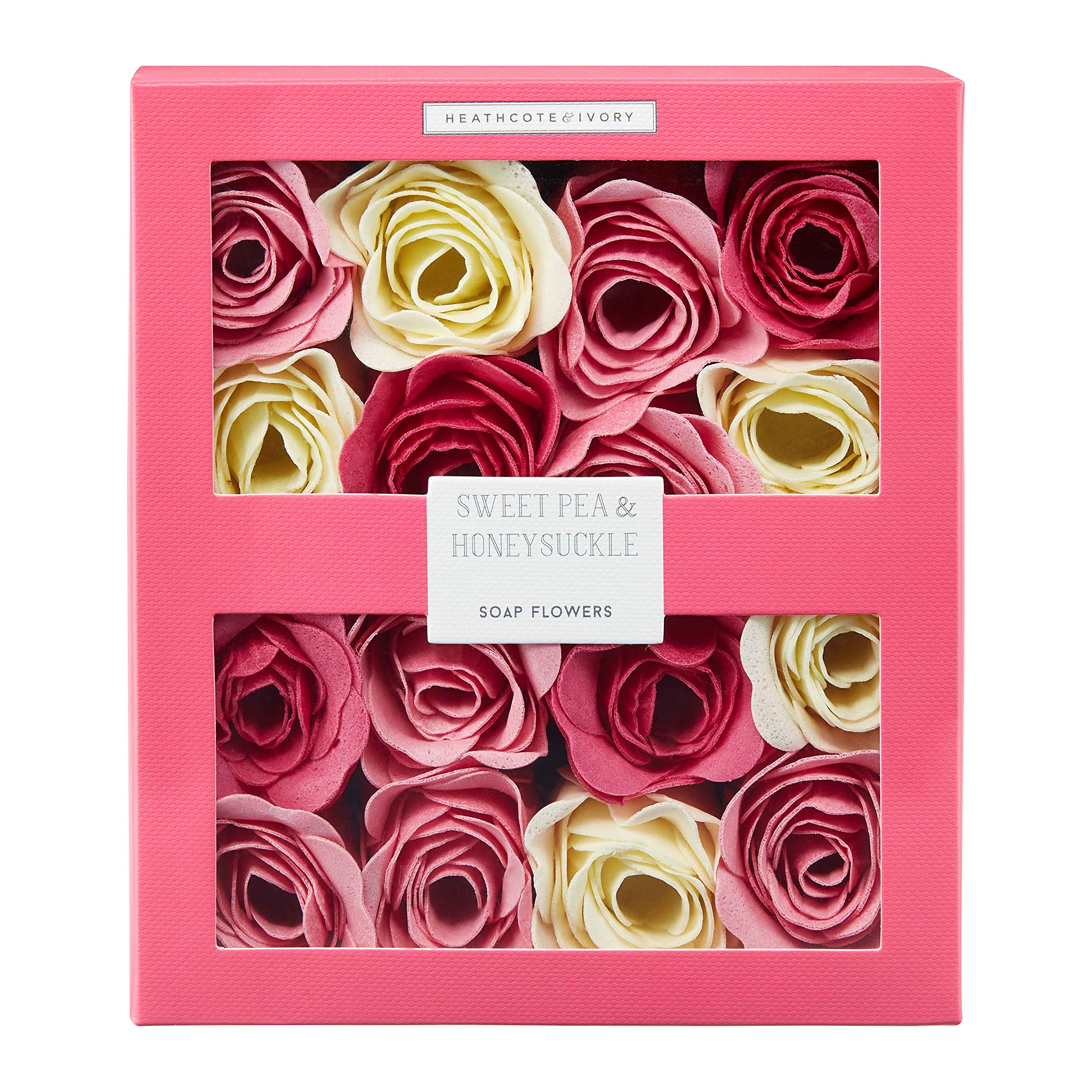 Heathcote & Ivory Bath Soap Flowers 96g - Sweet Pea & Honeysuckle Luxury Gift