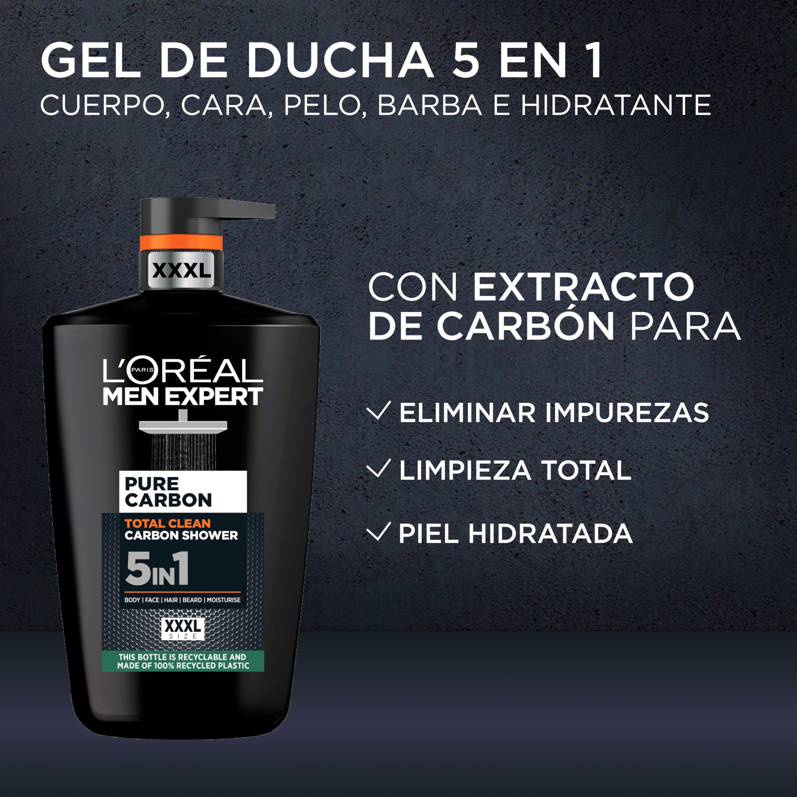 L’Oréal Paris men expert Pure Carbon 5-in-1 XXL Shower Gel for Total Action 3