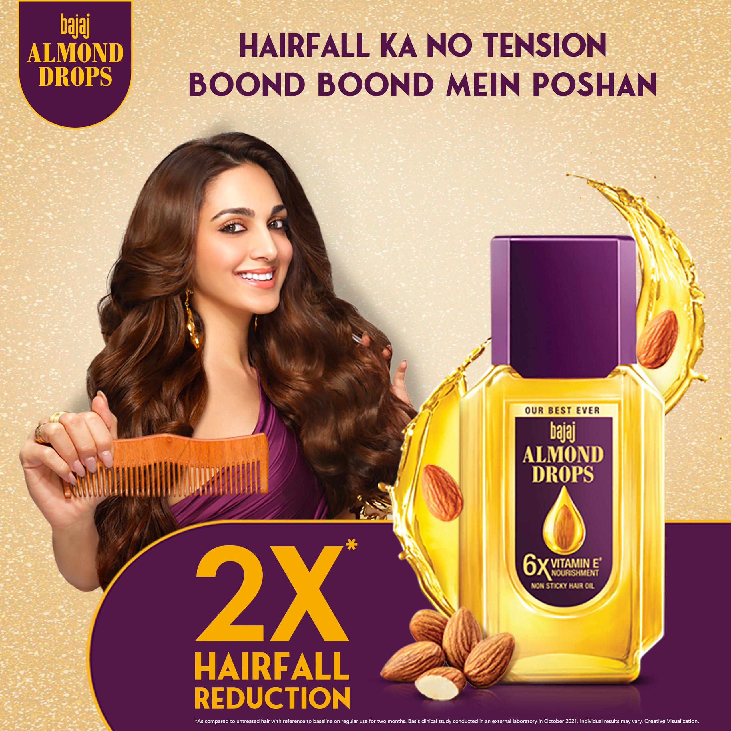 Bajaj Almond Drops Hair Oil 285 ml with 6x Vitamin E for Strong, Shiny Hair