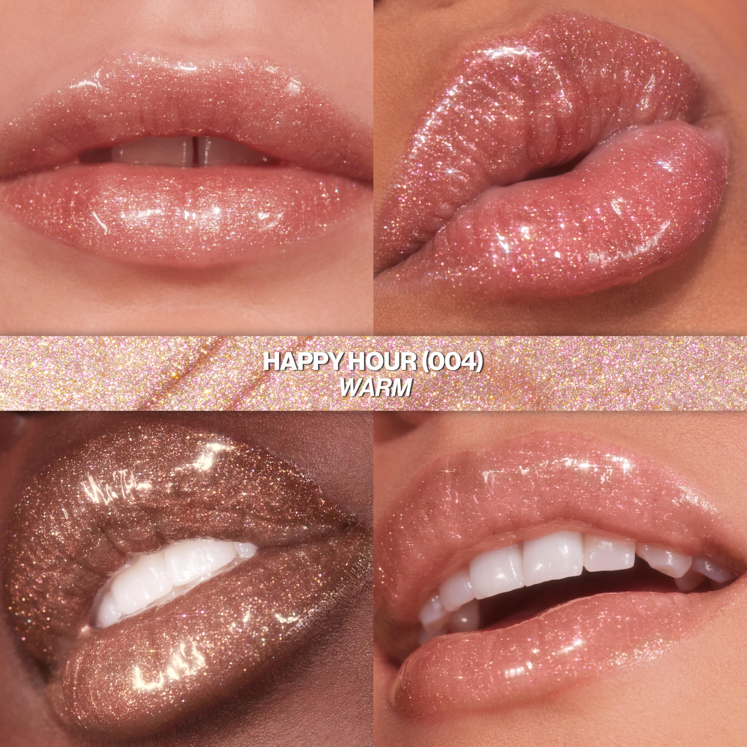 Revlon Super Lustrous Glimmer Gloss in Happy Hour - 39% Hydration Boost & Plant-Based Glitter