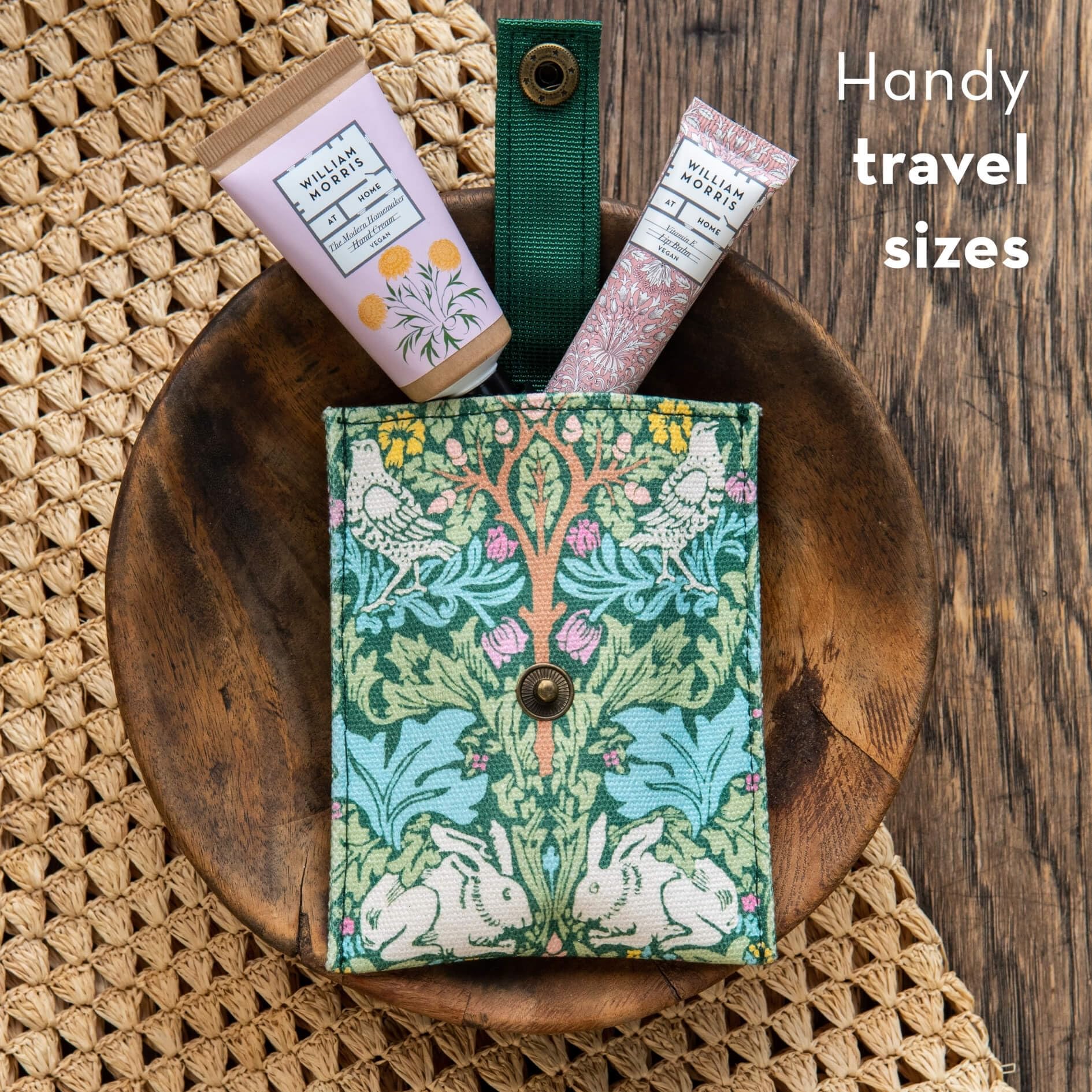 WILLIAM MORRIS AT HOME Hand Cream & Lip Balm Set with Brother Rabbit Pouch 7