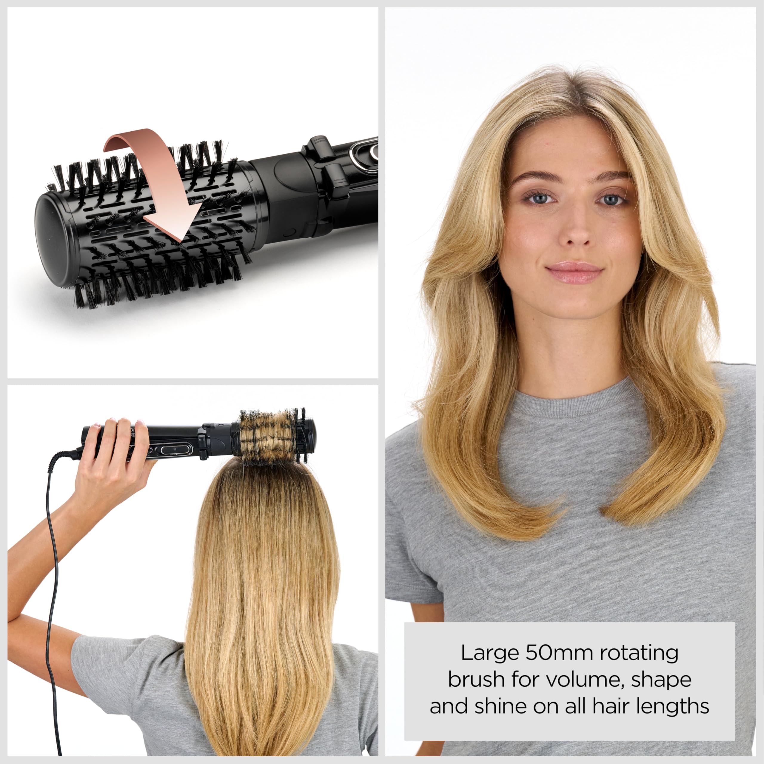 BaByliss Big Hair Rotierende Haartrocknerbürste – Trocknen und Stylen in einem Schritt, 2