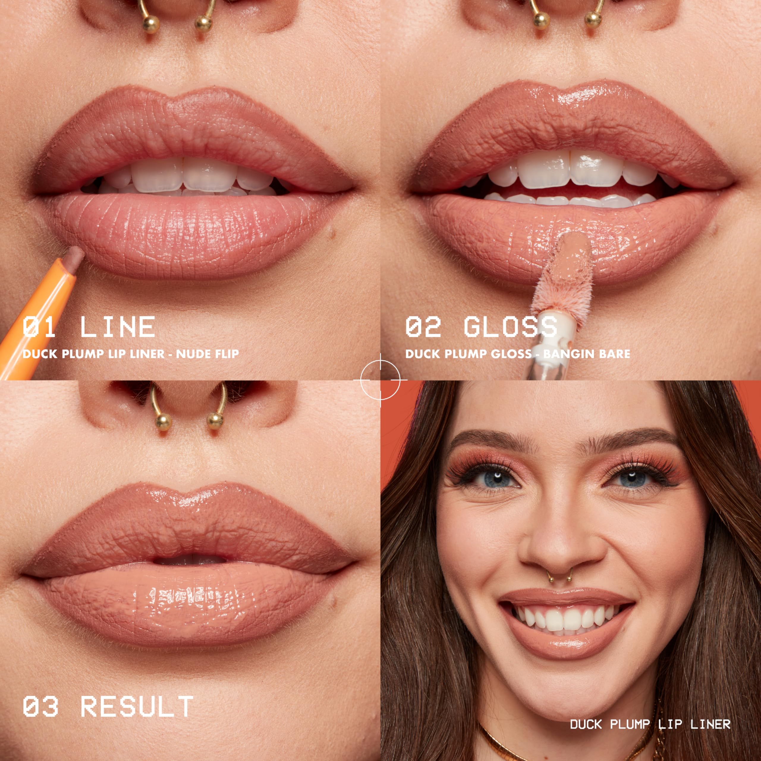 NYX Professional Makeup Plumping Lipliner, Lipliner, bis zu 10 Stunden Halt, mattes Finish, Duck Plump, Nude Flip 9