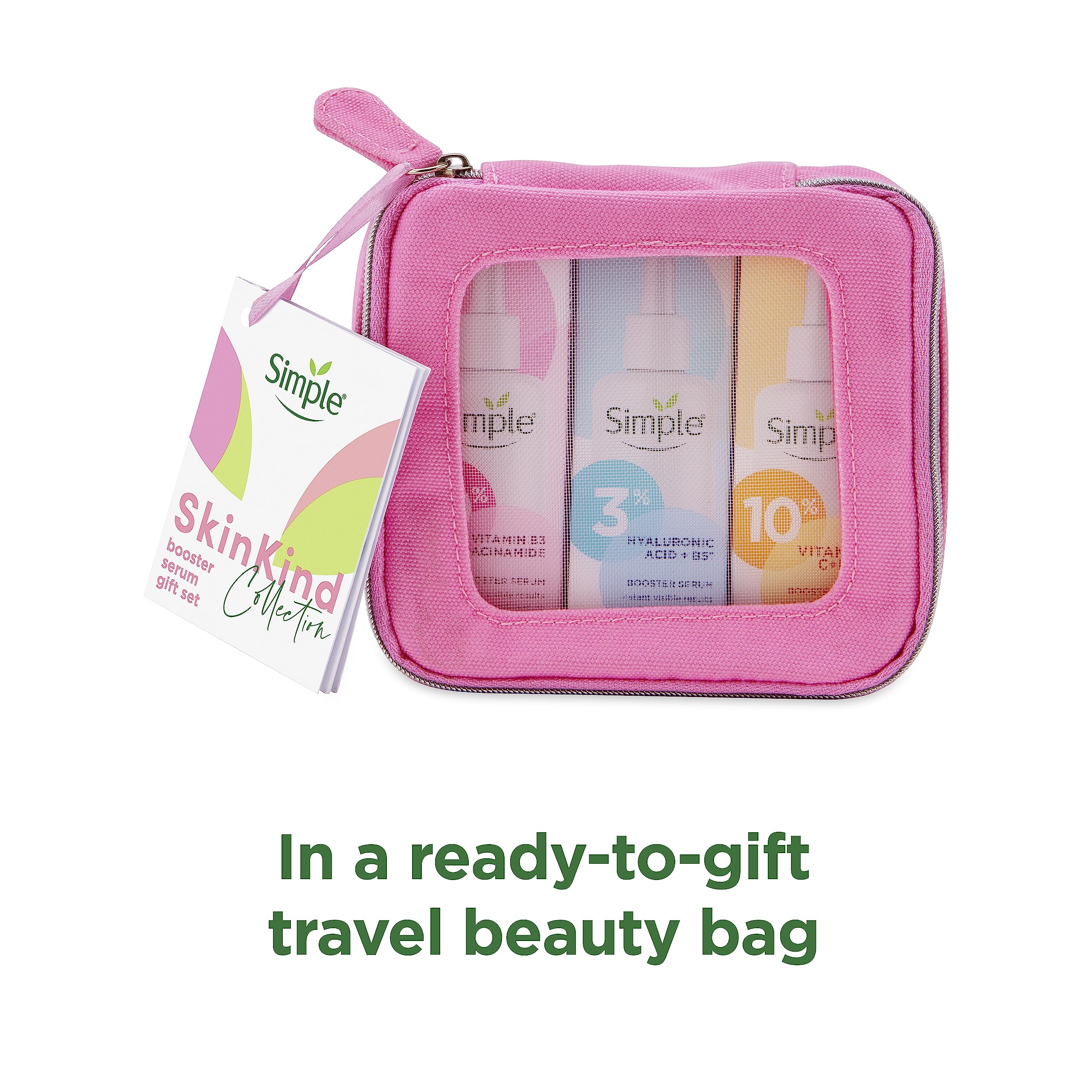 Simple Booster Face Serum Gift Set: Vitamin C+E+F, Hyaluronic Acid, Niacinamide