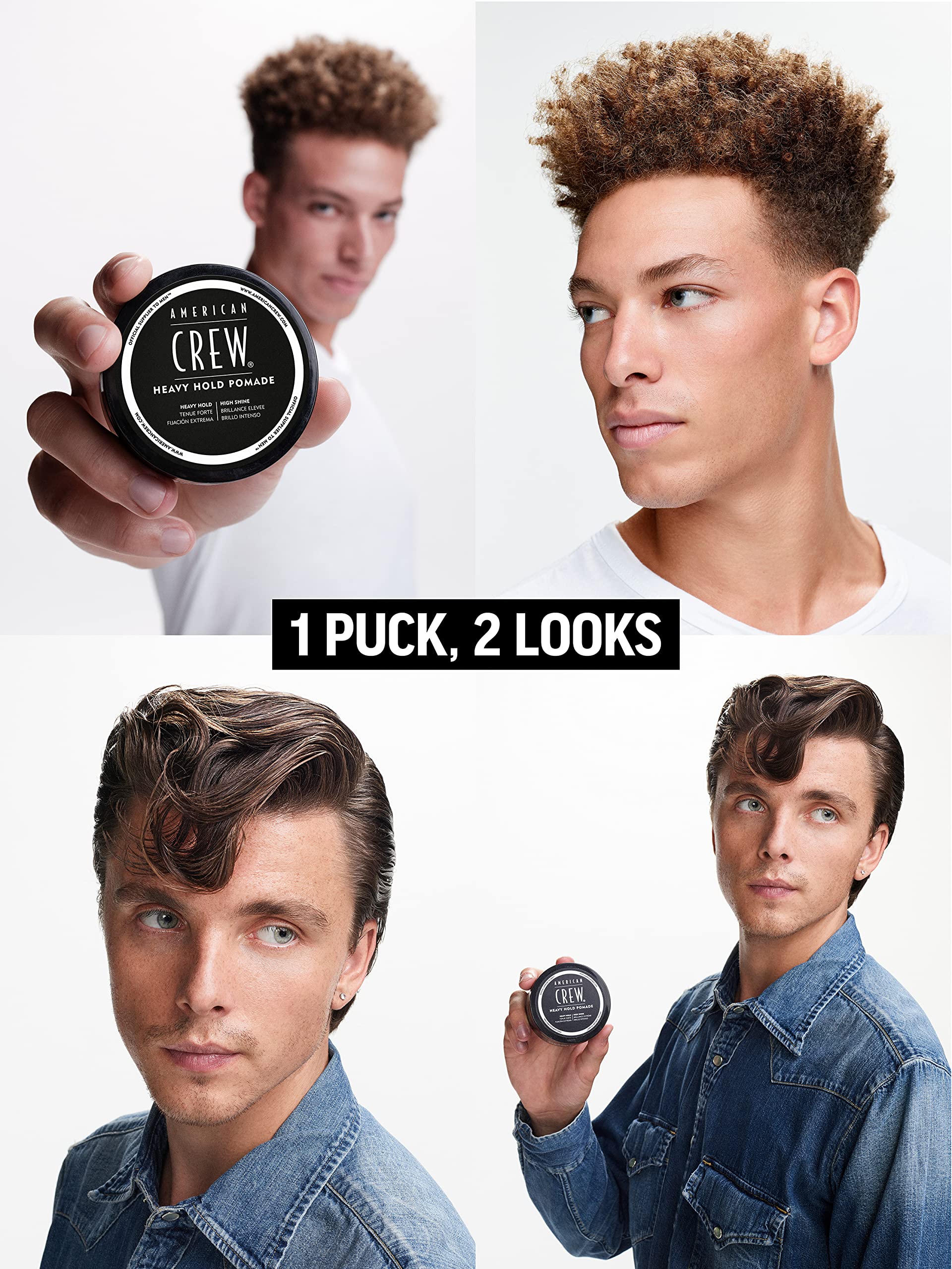AMERICAN CREW Heavy Hold Water Based Pomade for Sleek Styles 85g 6