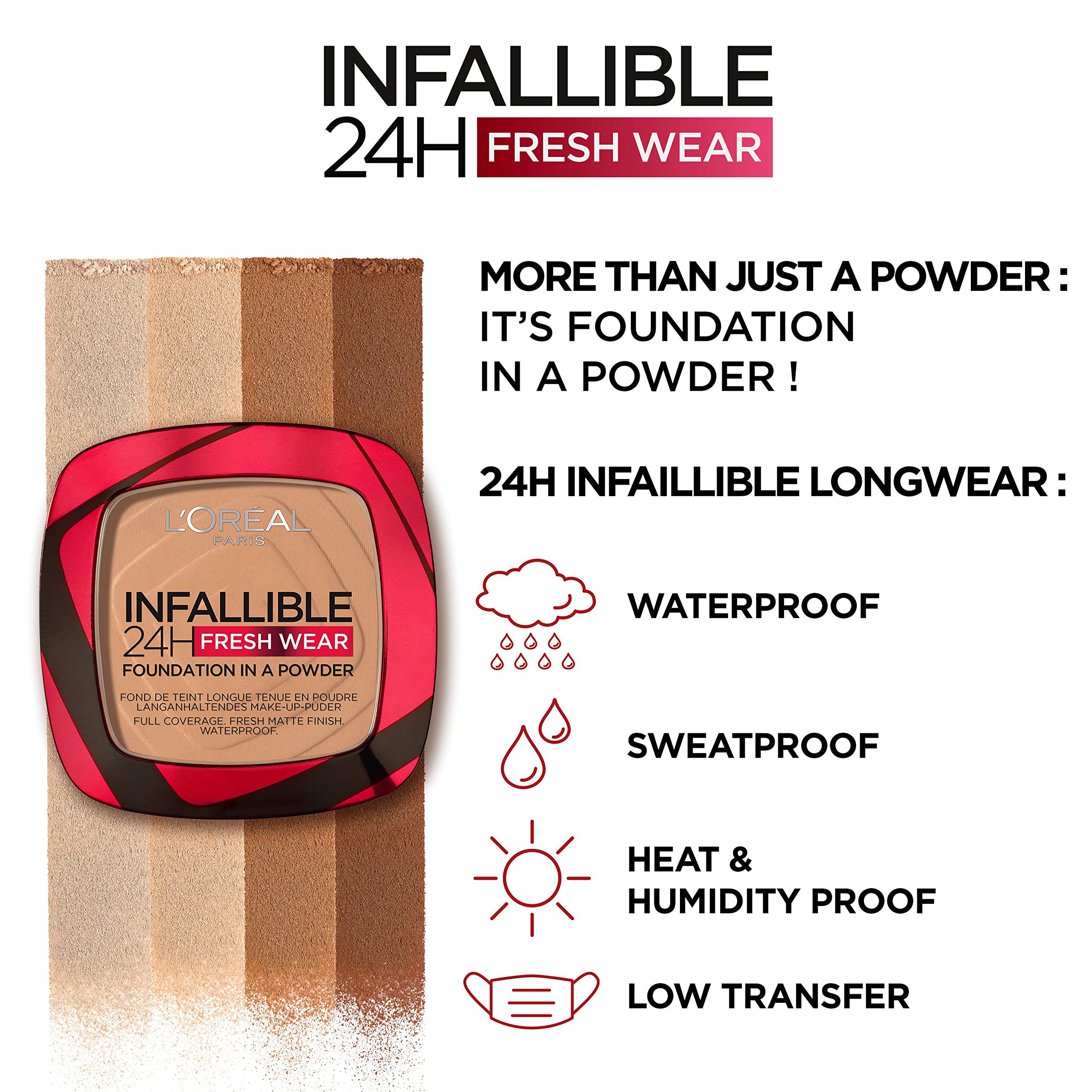 L'Oréal Paris Infallible 24H Fresh Wear Puder-Foundation – Goldener Sand 3