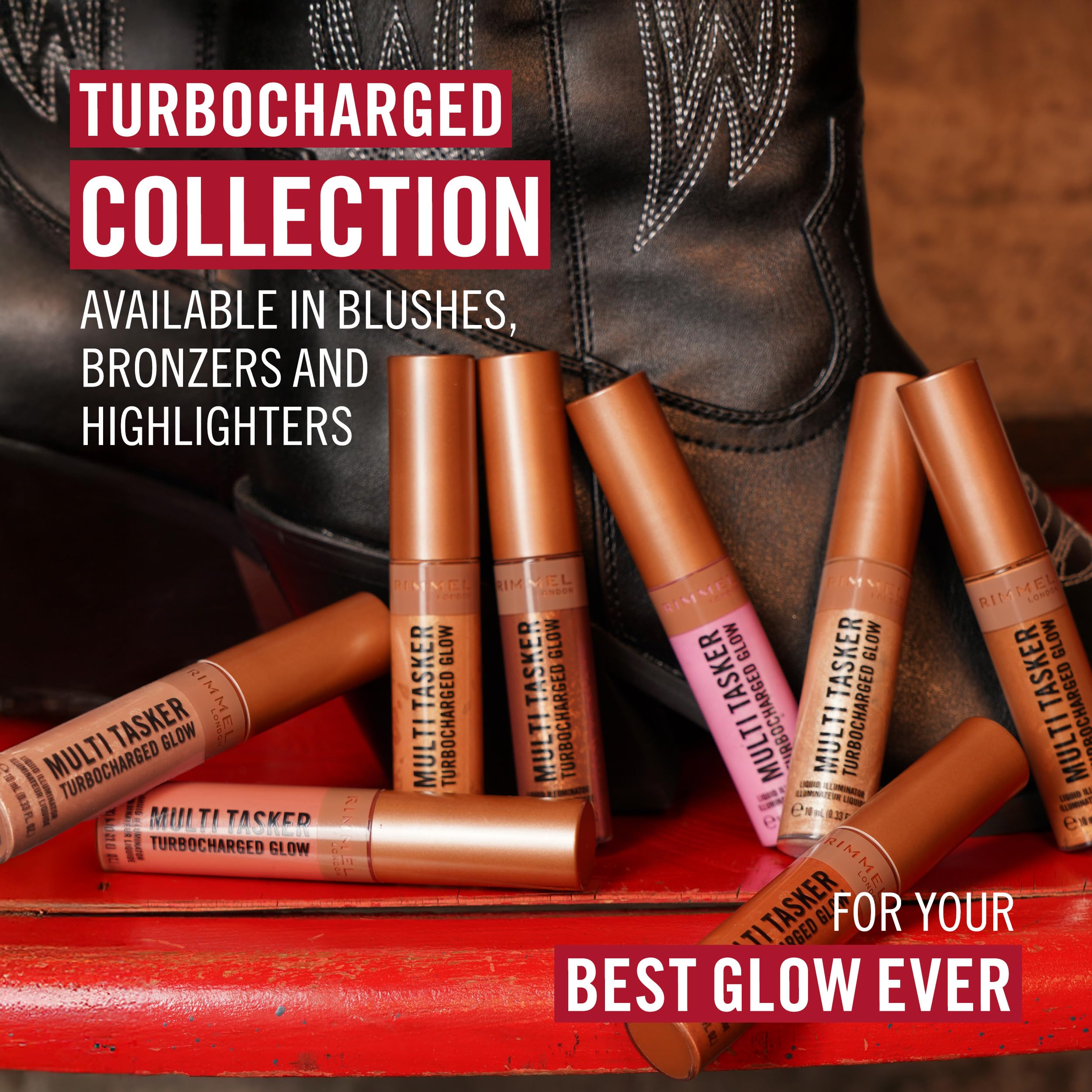 Rimmel Multi Tasker Turbocharged Glow Liquid Face Illuminator, 005 Iconic as Usual, Vitamin C & E 4