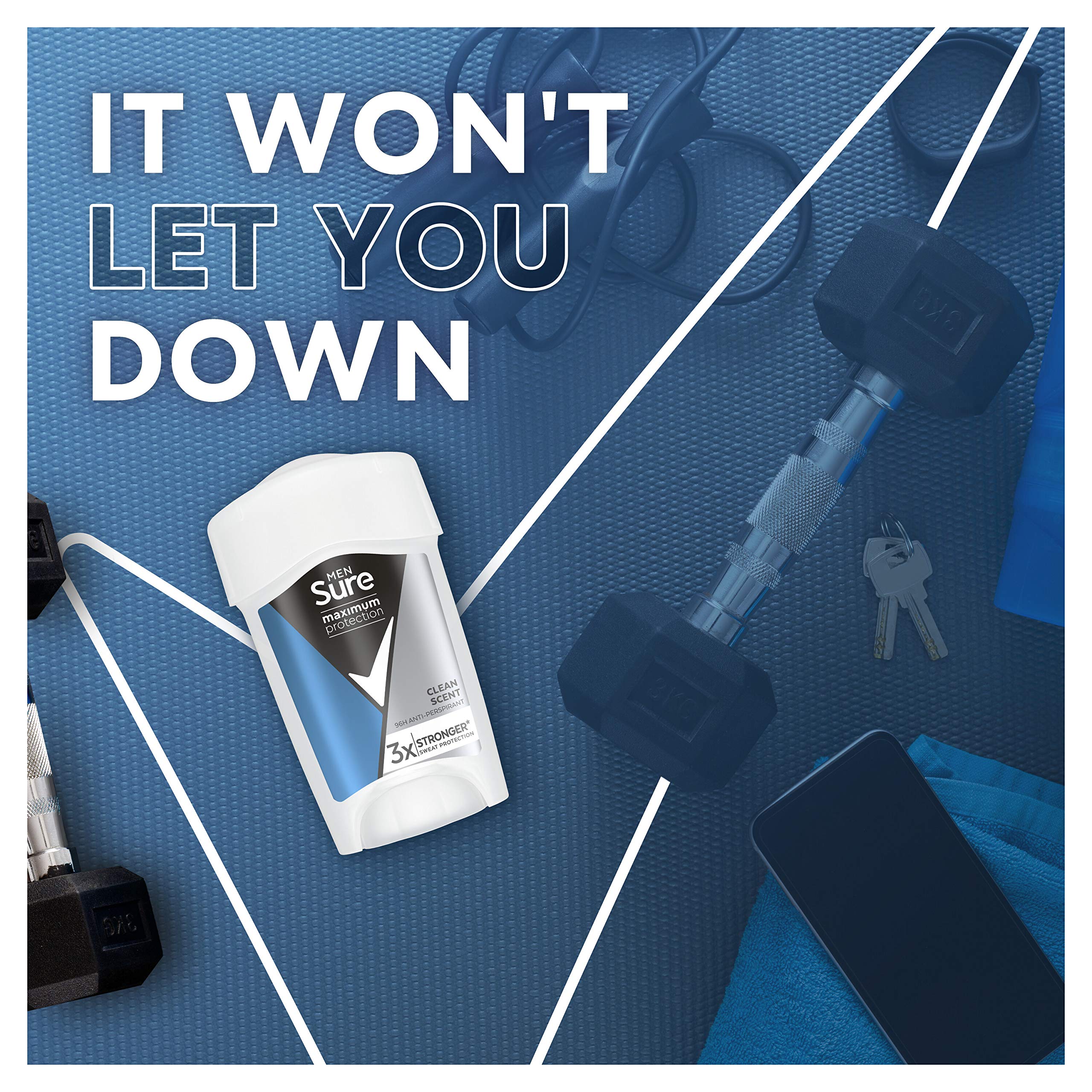 Sure Men Maximum Protection Clean Scent Antiperspirant Deodorant Cream Stick 45 ml 8