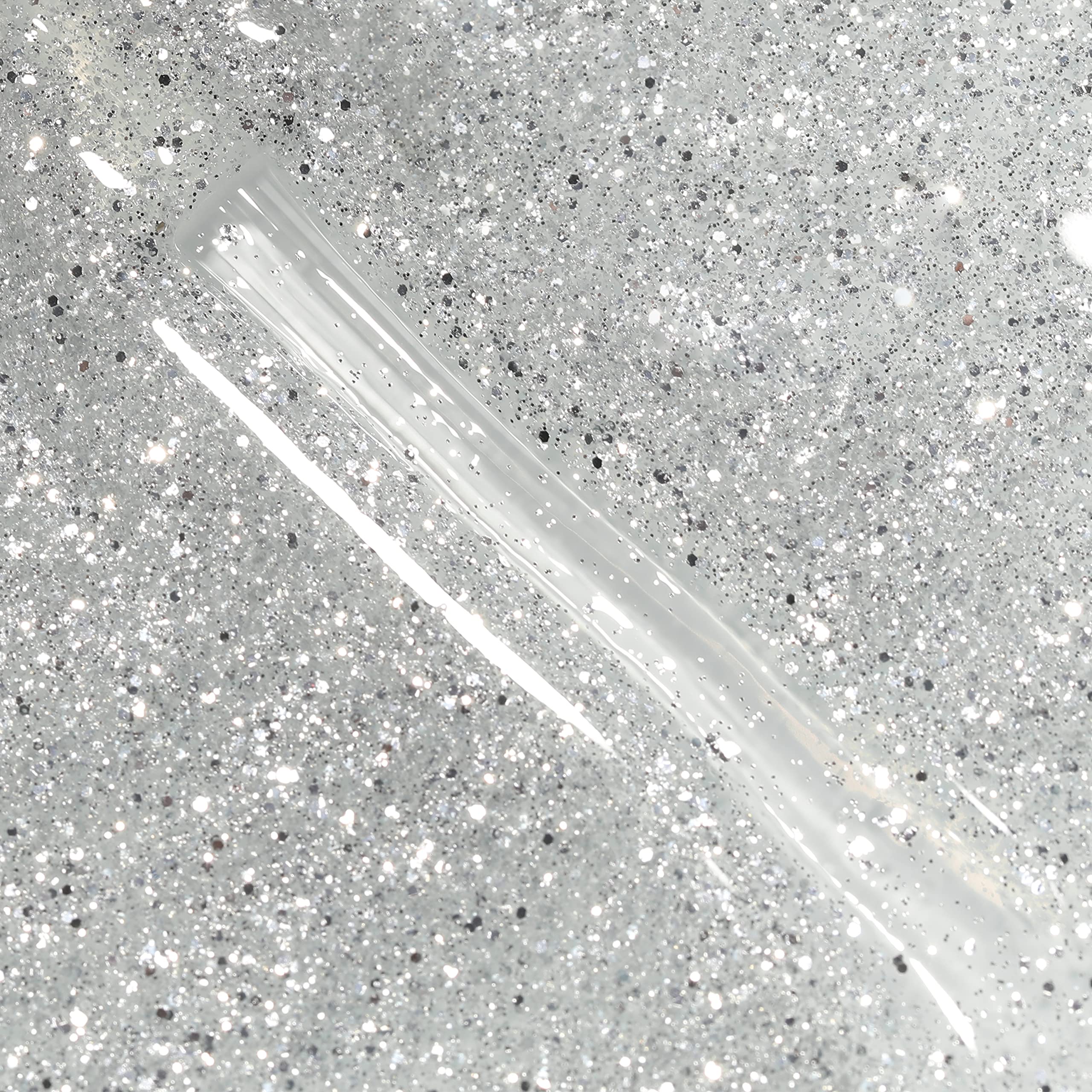 Bluesky Glitter No Wipe Top Coat (GTC05) - Invitation Only, Silver, 10 ml, UV LED Curing Required