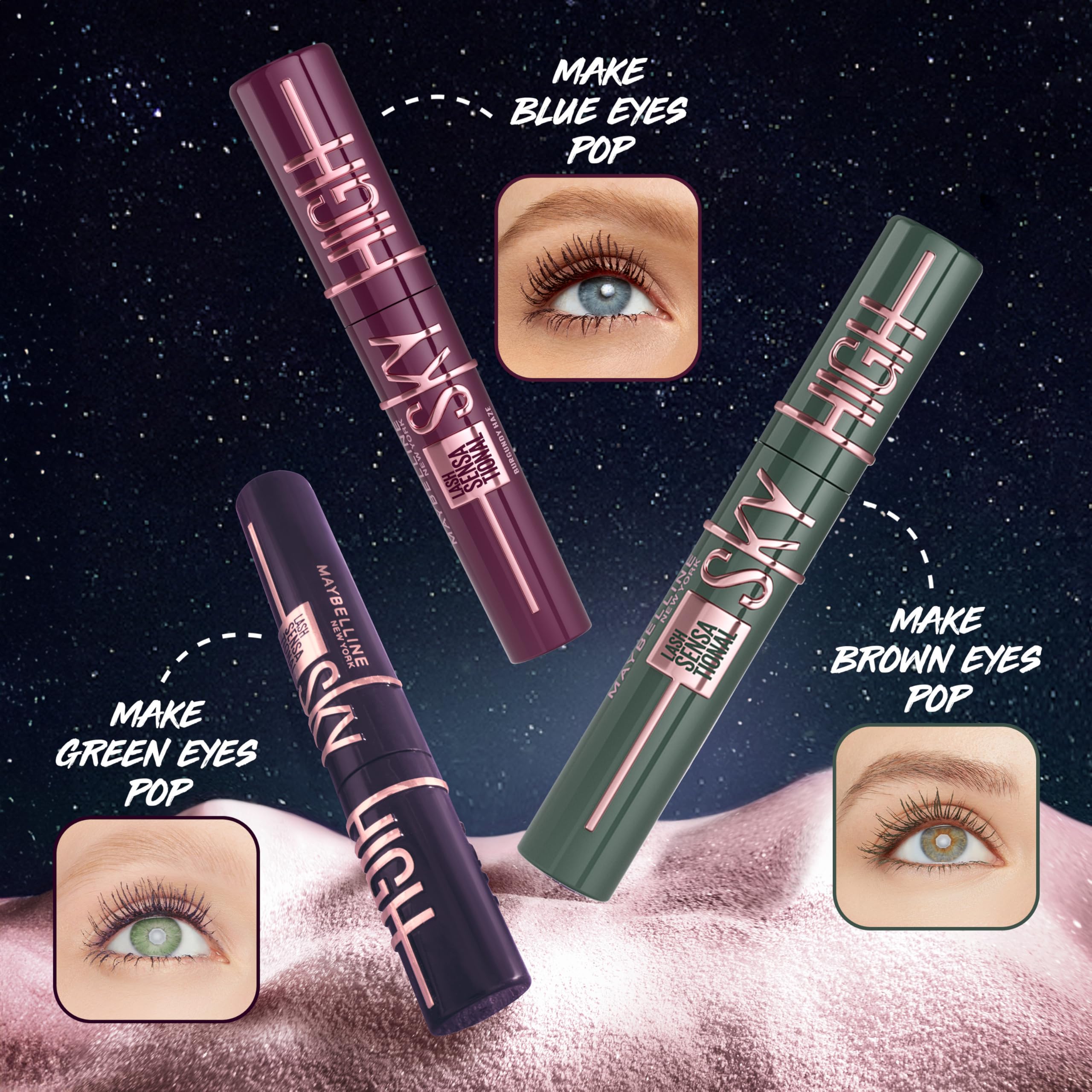 Maybelline New York Lash Sensational Sky High Mascara, Brown, Volumising & Lengthening, 7 ml 4