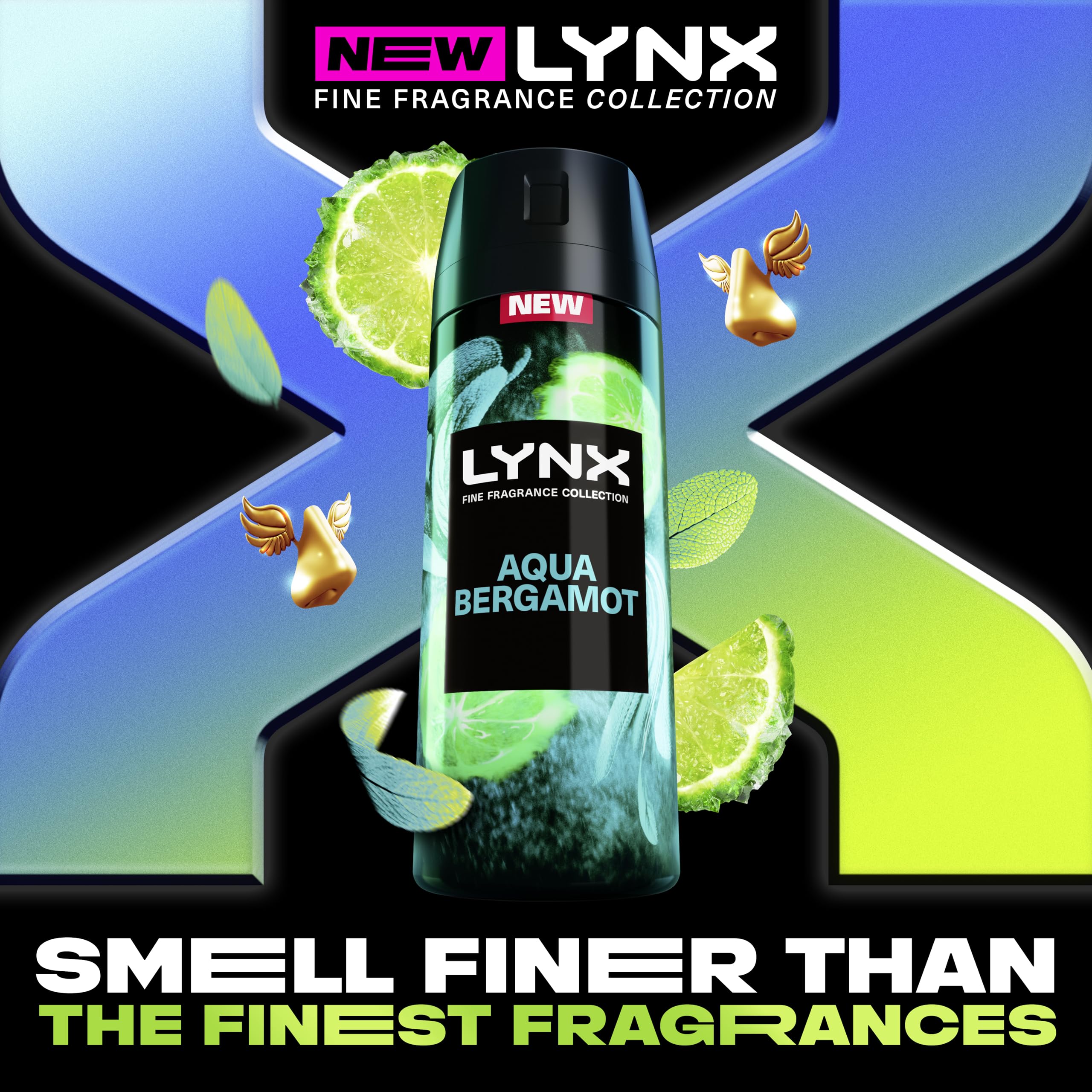 Lynx Fine Fragrance Collection Aqua Bergamot Premium Deodorant Bodyspray 72H Odour Protection