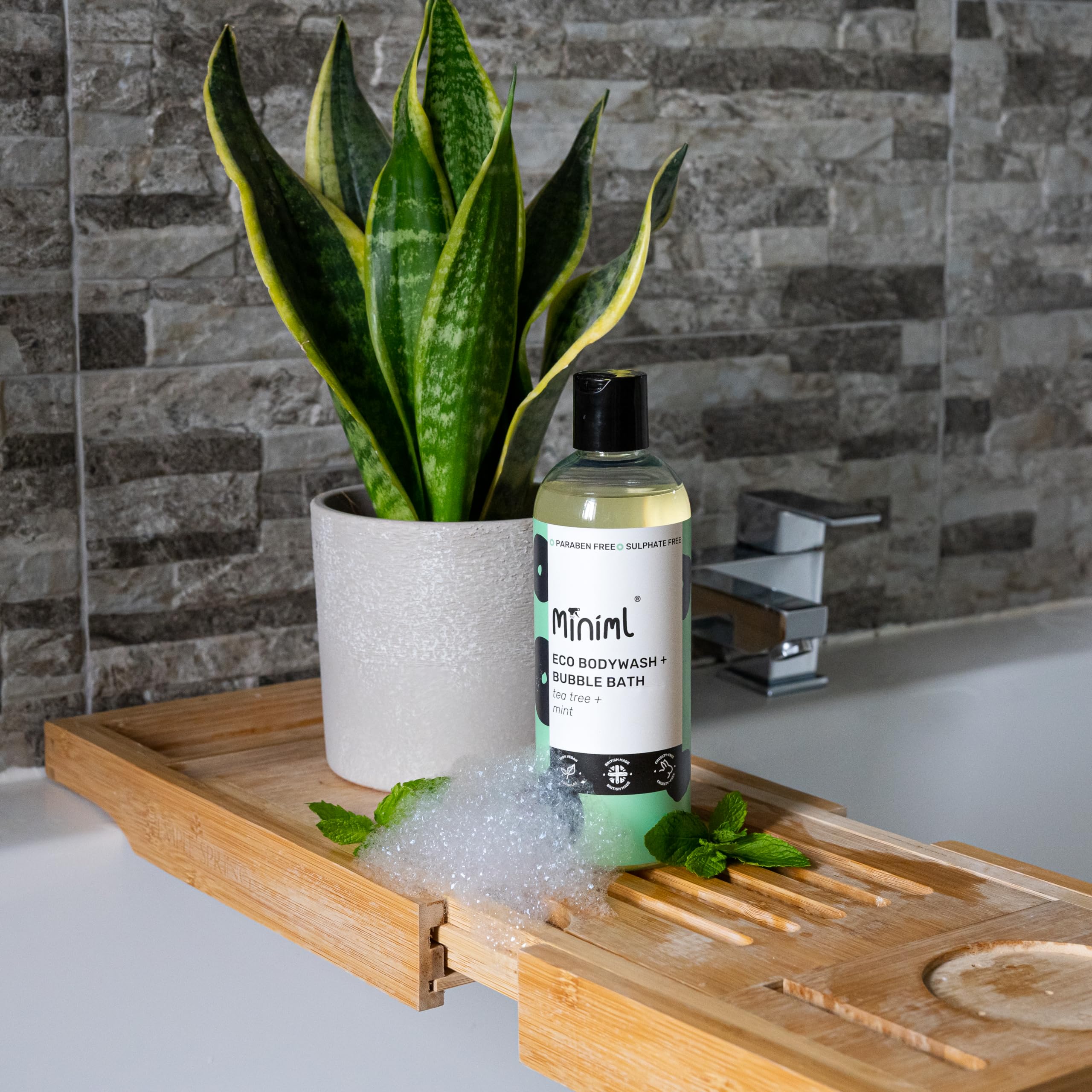 Miniml All Natural Body Wash and Bubble Bath with Tea Tree & Mint - 500ml