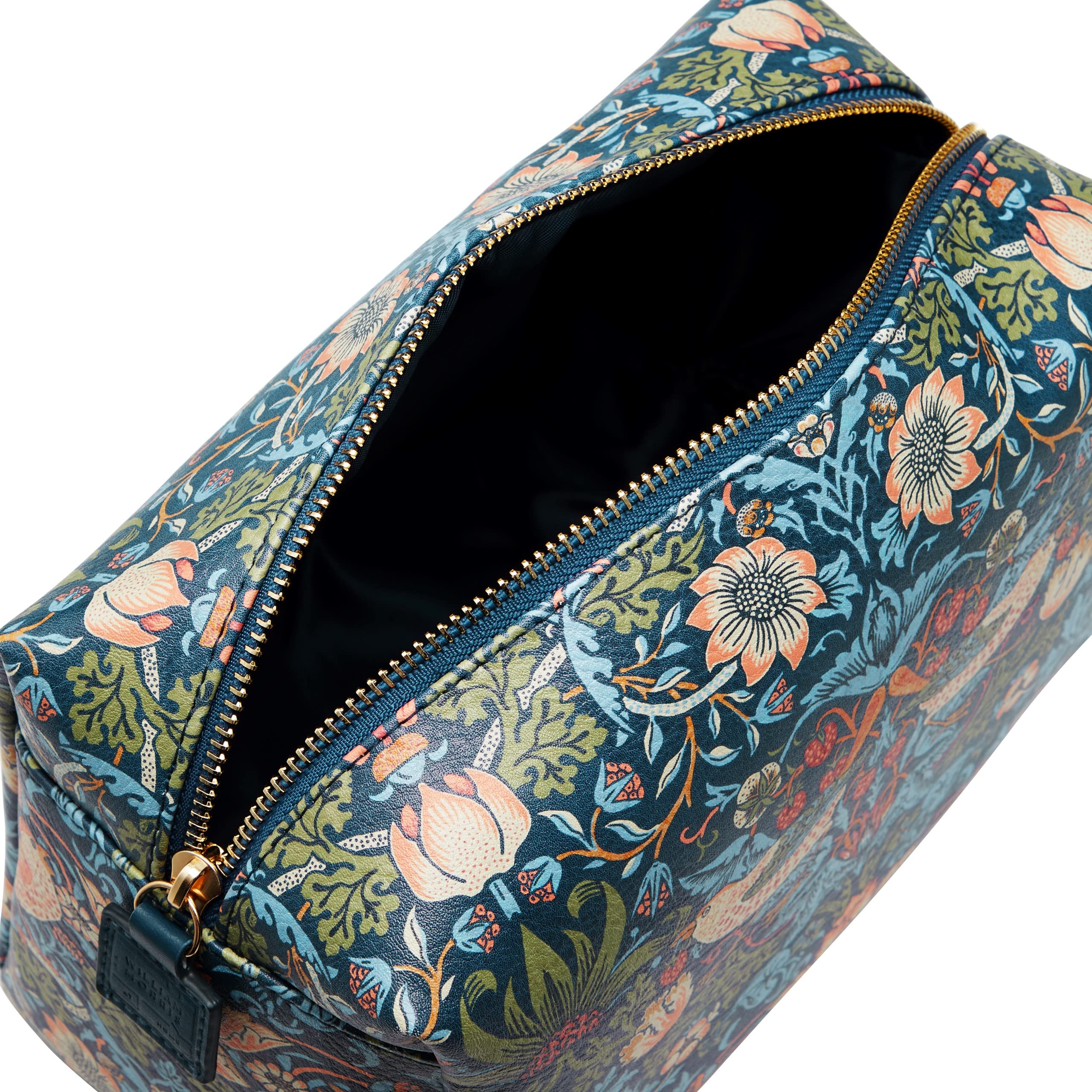 WILLIAM MORRIS AT HOME Large Strawberry Thief Print Wash Bag - Vegan Leather 3