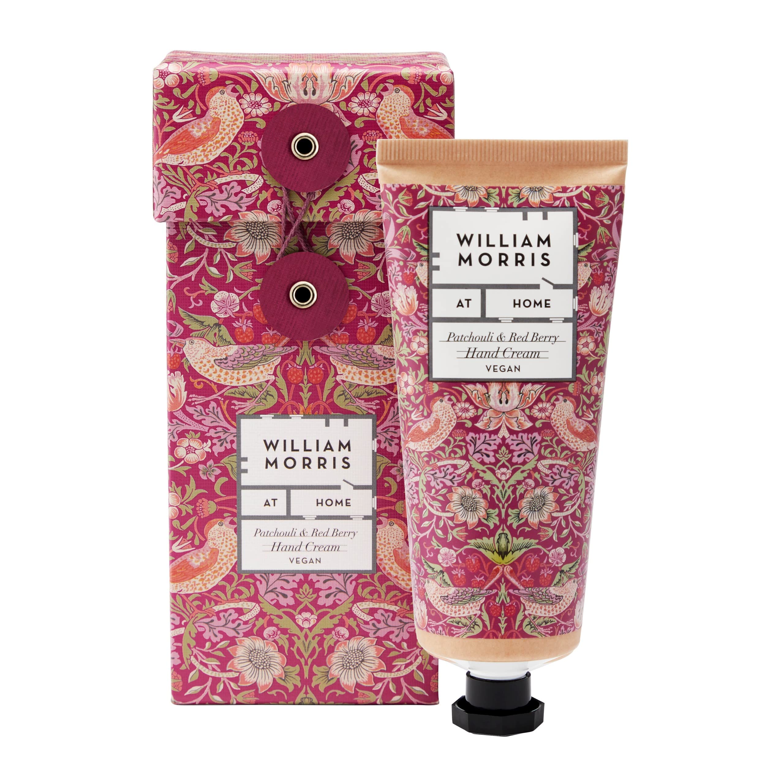 William Morris Handcreme für Zuhause 100 ml, Patchouli und rote Beere, Sheabutter