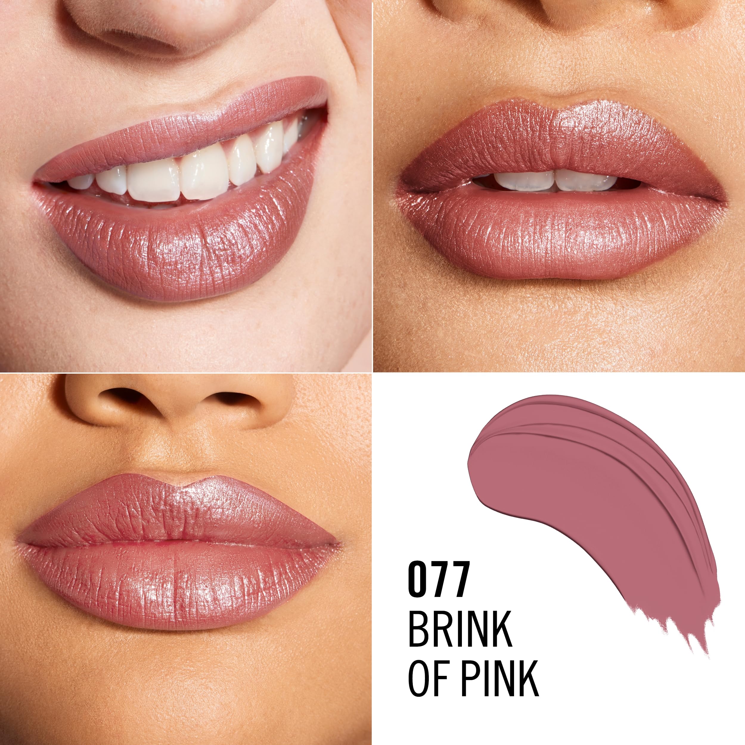 Rimmel Lasting Finish Lipstick 077 Brink Of Pink - Creamy Satin Finish, Long Wear