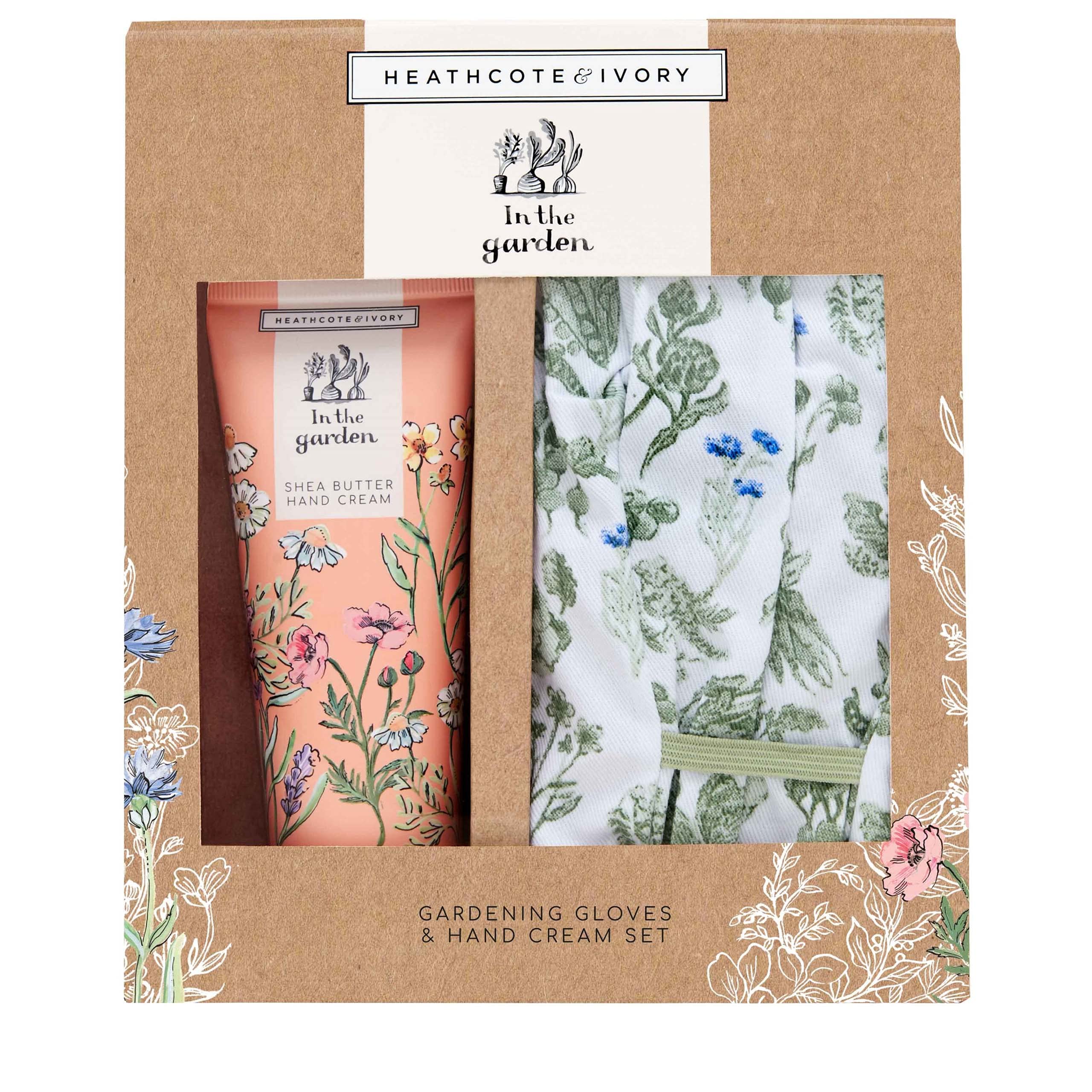 Heathcote & Ivory In The Garden Gardening Gloves Set with Shea Butter Hand Cream