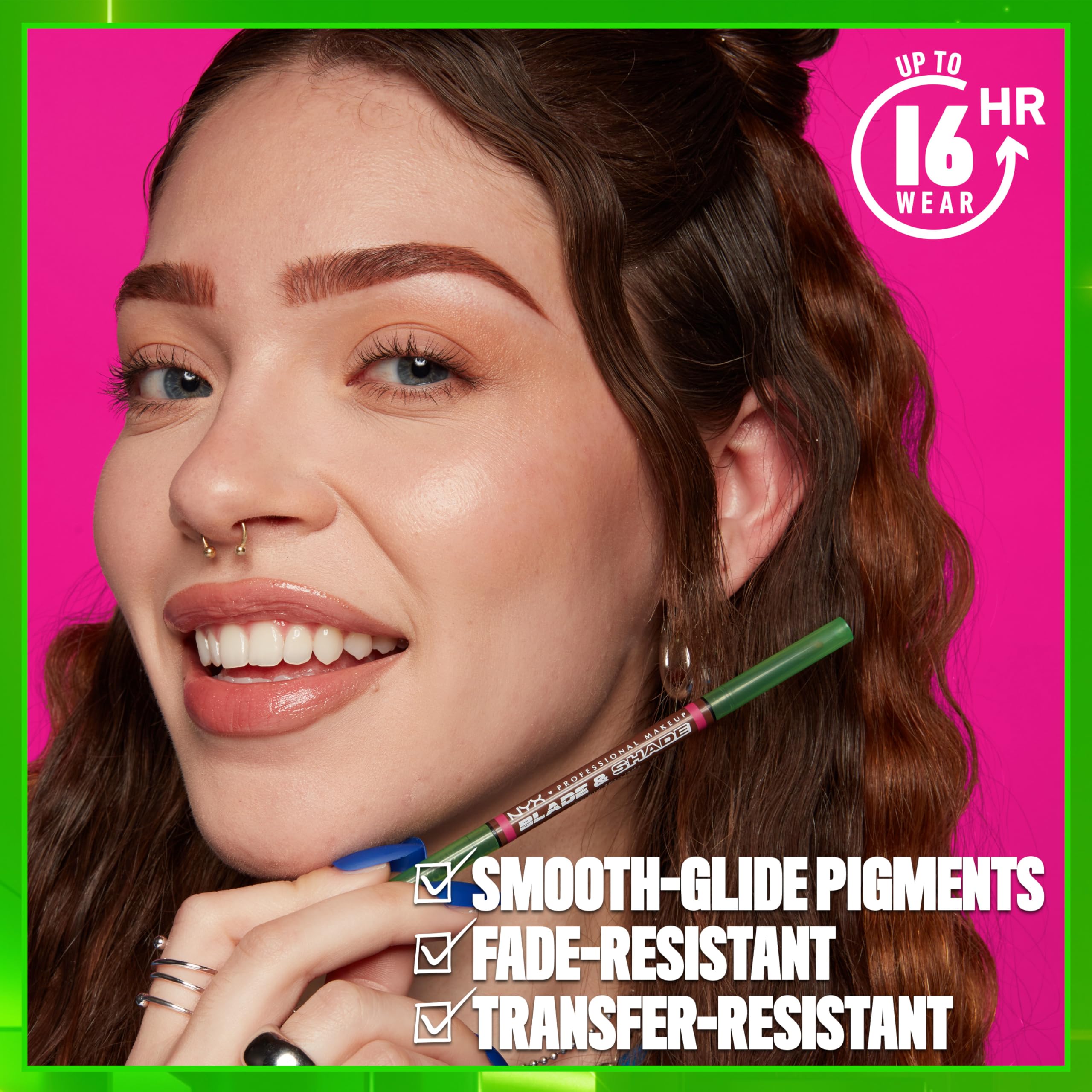 NYX Professional Makeup Blade & Shade Nano Brow Mechanical Pencil - Brunette, Up to 16HR Wear 5