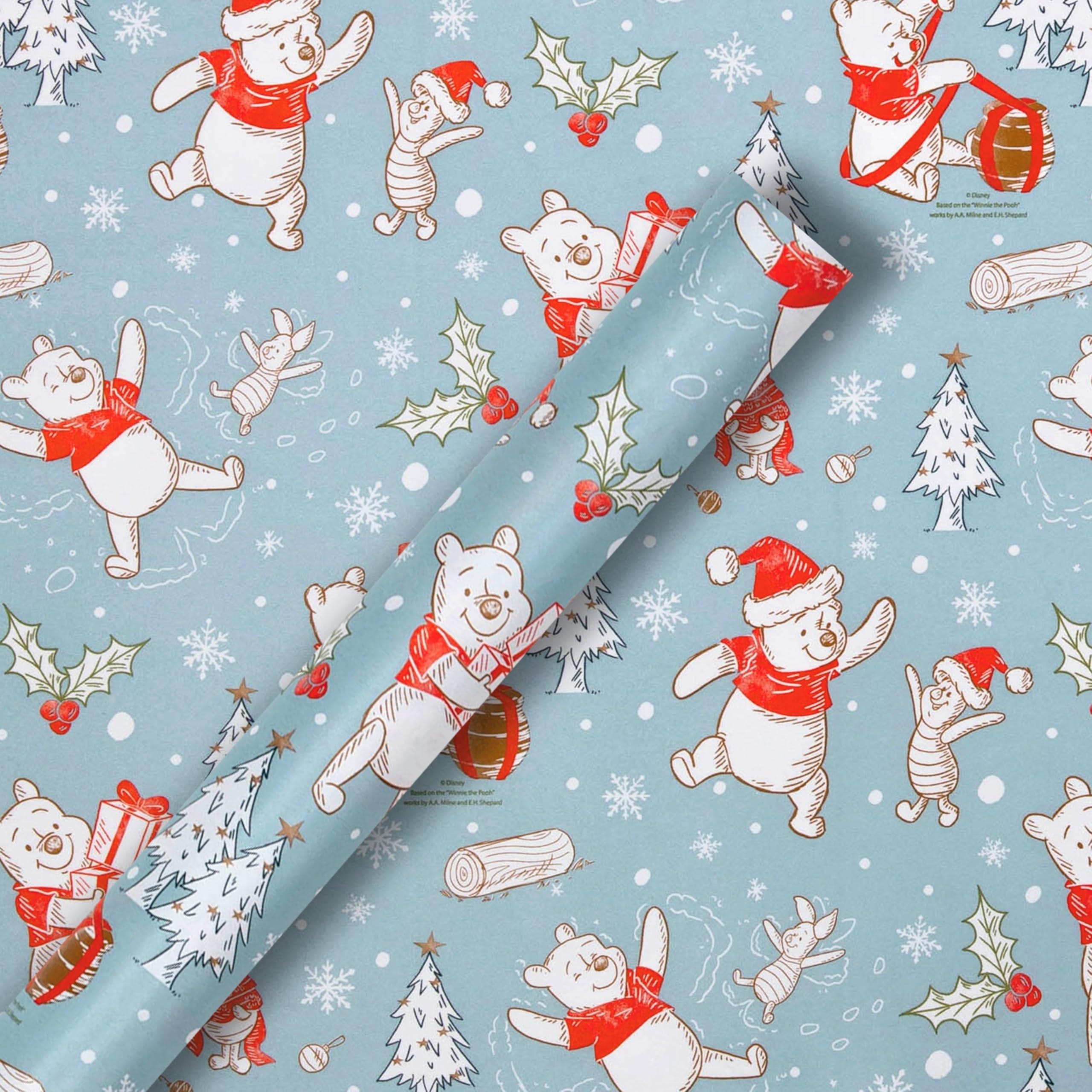 Hallmark Disney Winnie Puuh Weihnachtsgeschenkpapier, 3er-Rollen-Multipack (3 x 4 m) 5
