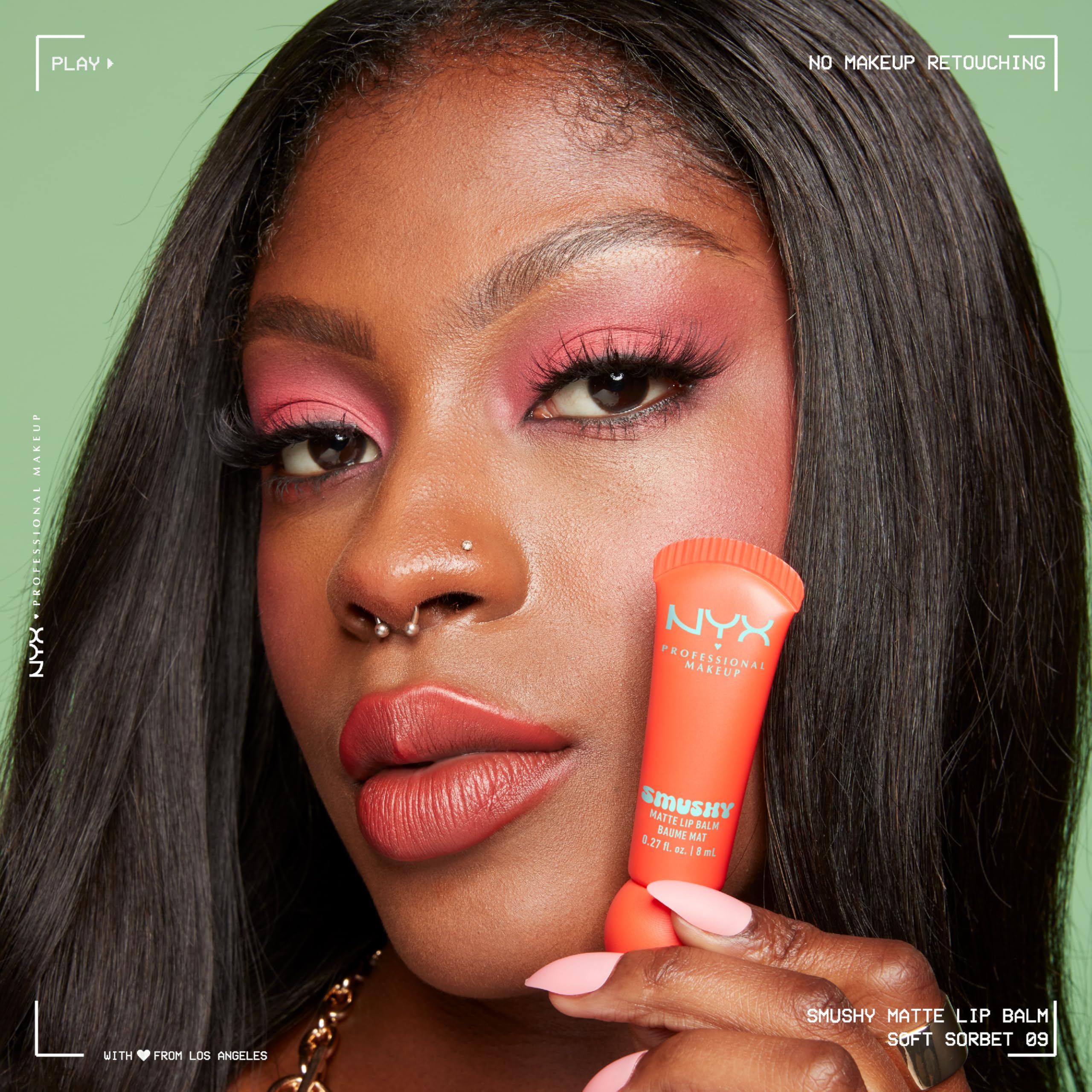 NYX Professional Makeup Smushy Matte Lip Balm in Soft Sorbet - Hydrating & Buildable Colour 6