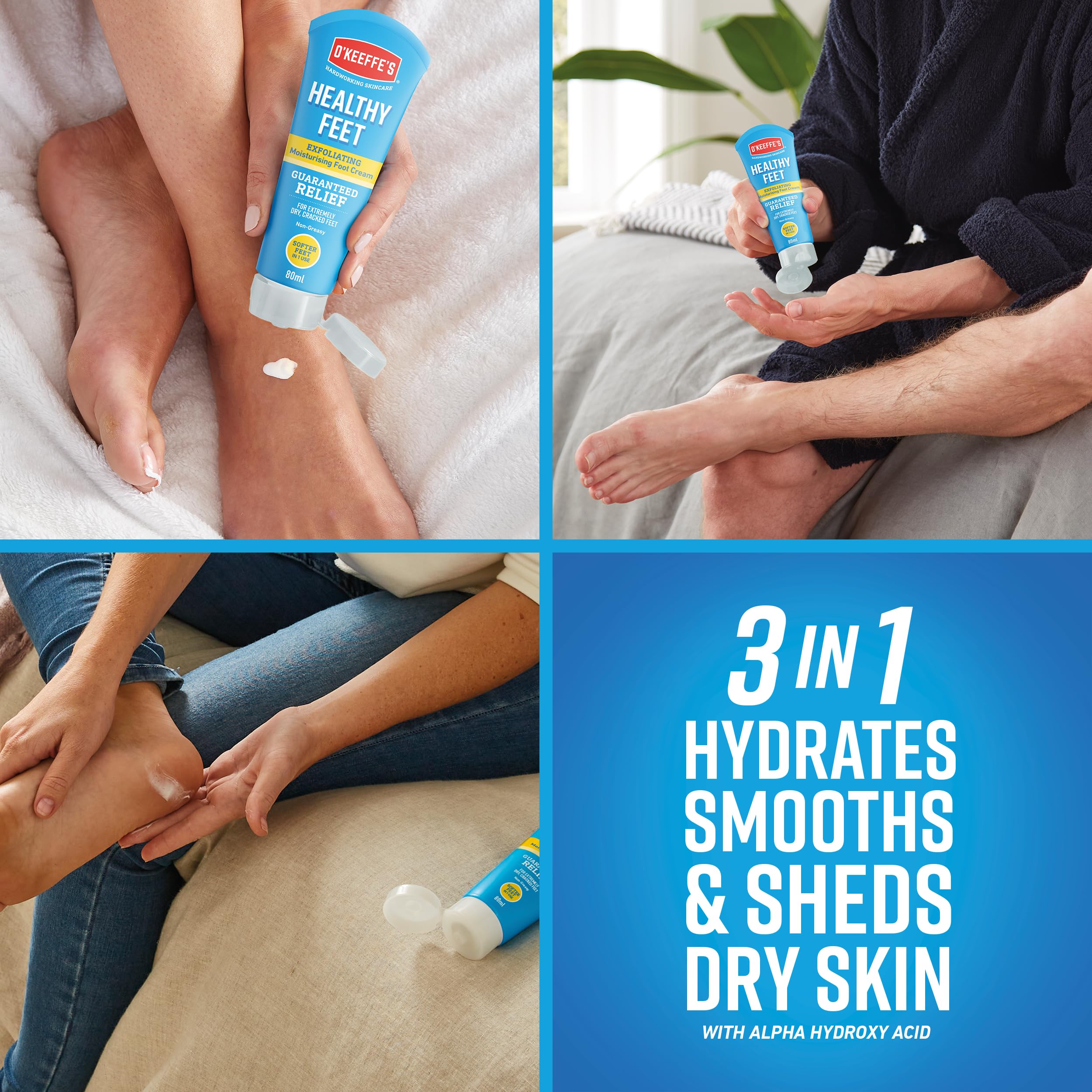 O'Keeffe's Healthy Feet Exfoliating Foot Cream for Very Dry Cracked Skin, 80ml 5