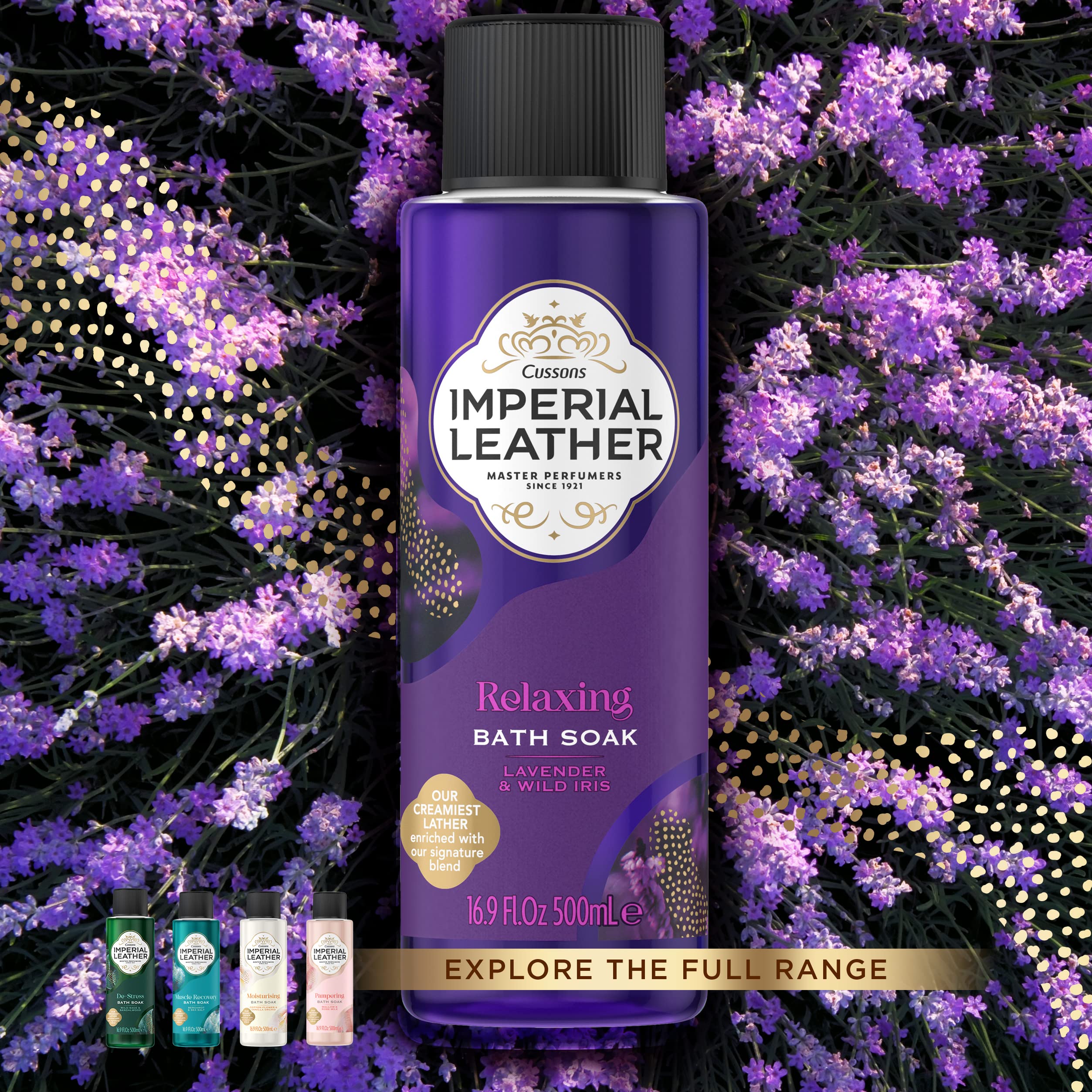 Imperial Leather Relaxing Bath Soak, Lavender & Wild Iris, Rich & Creamy, 4 x 500ml Bulk Pack 5